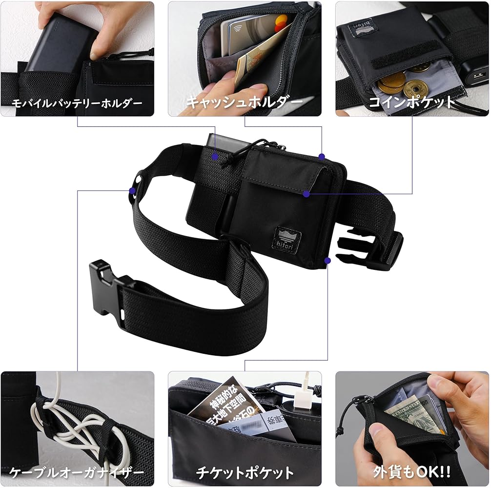 Amazon | hitari ミニマムトラベルポーチ ウエストポーチ スマート
