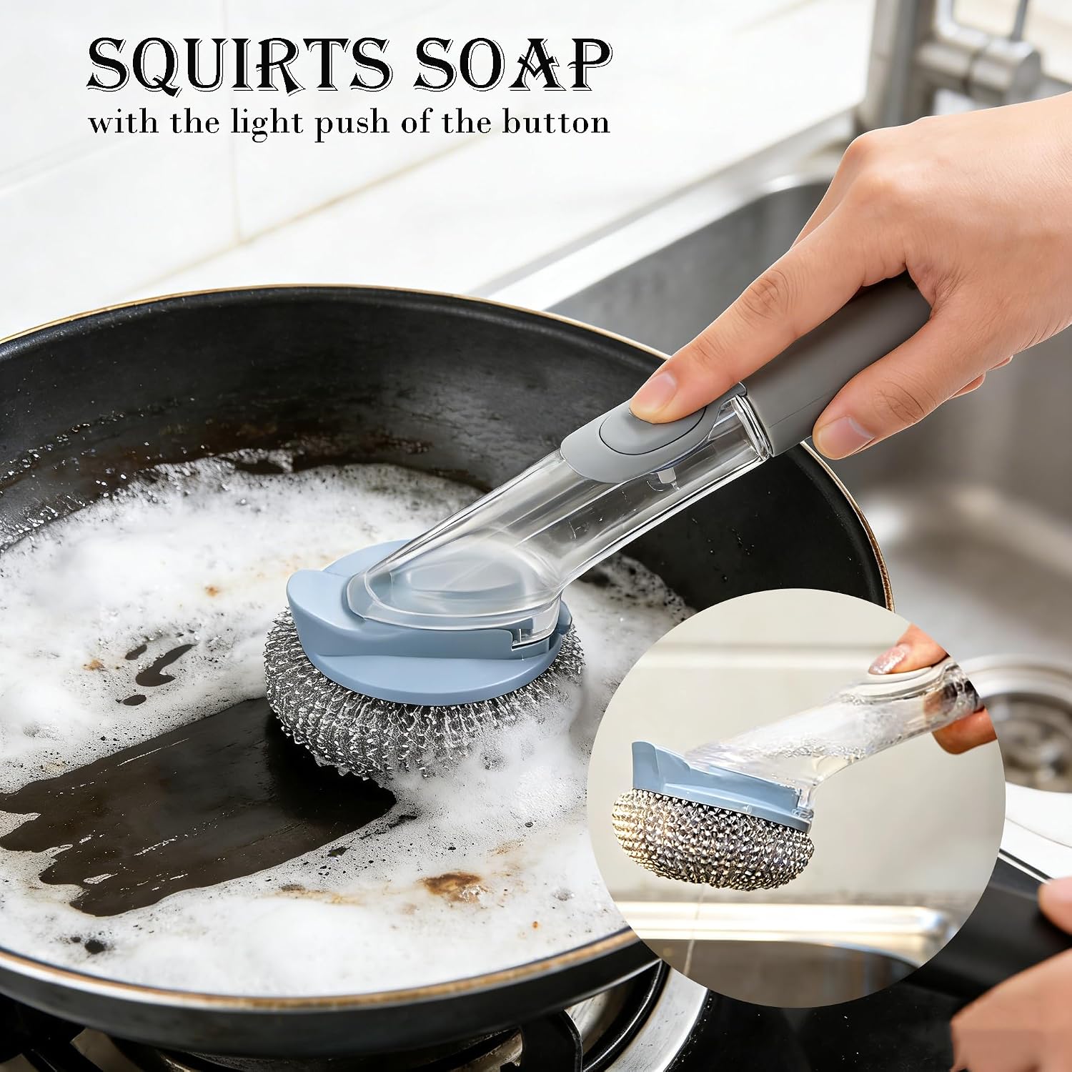 Kitchen Scrubbing Brush for Pots Pans Stovetop Non-Stick Cookware image 4