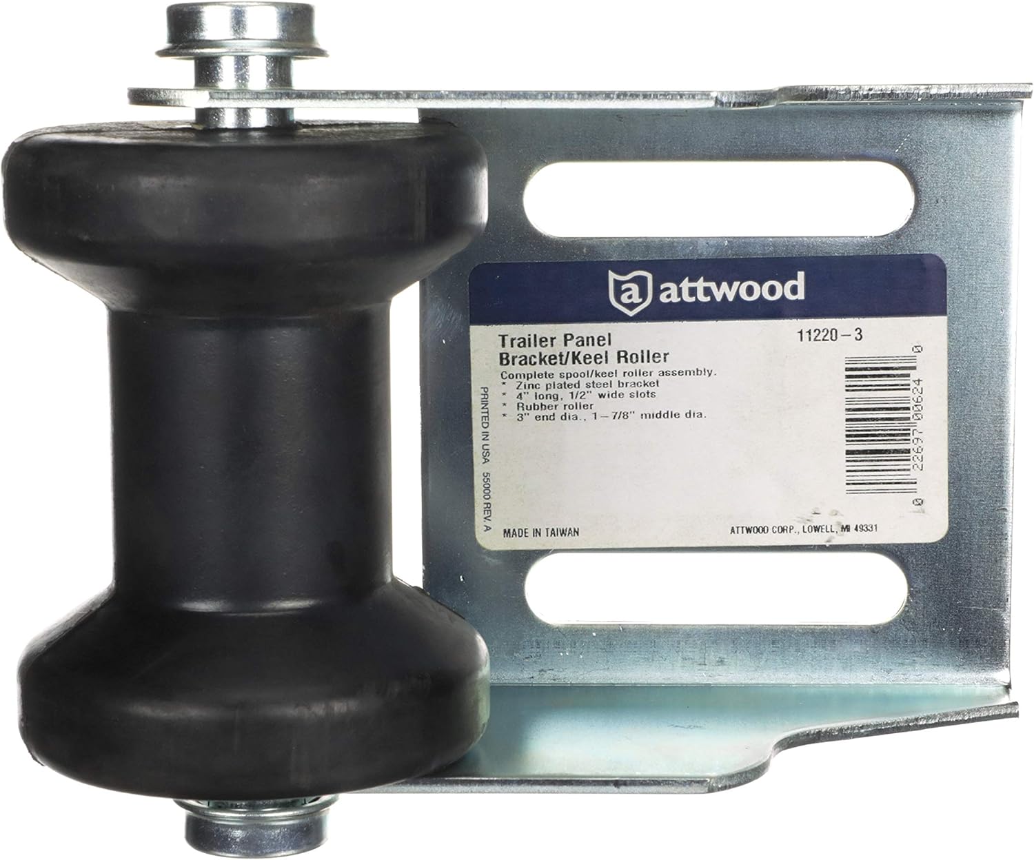 Attwood 11220-3 Roller Panel Spool/Keel Bracket Roller Assembly (11210 roller and 11252 bracket)