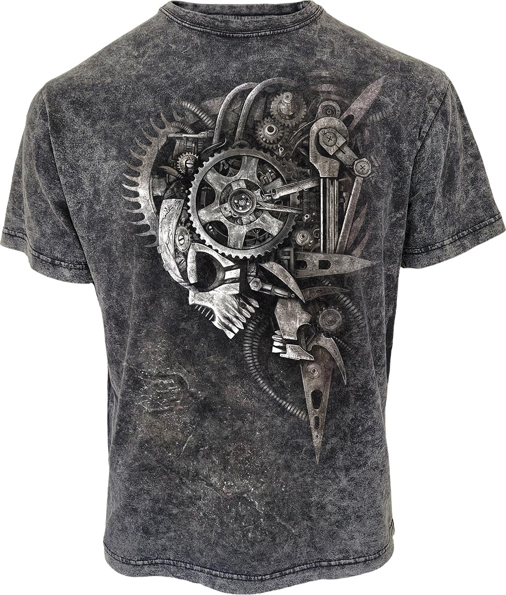 Spiral - Diesel Punk - Acid Wash T-Shirt - M Black