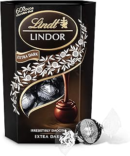 Lindt Lindor 60% Chocolate Truffles Box - Approx 16 balls, 200g - Chocolate Truffles with a Smooth Melting Filling - For Him or Her for Valentines Day