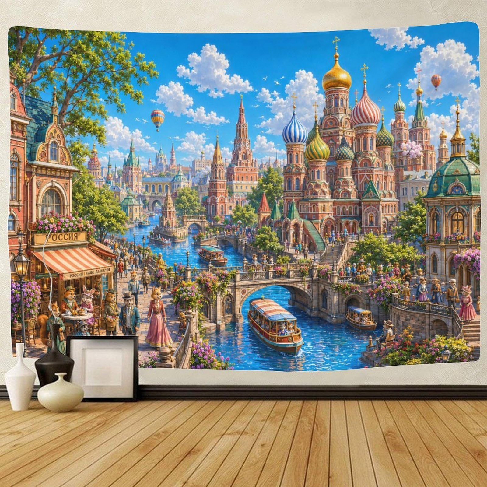GPMNBCXZK Saint Basil's Cathedra Wall Art Decor 3D Print Tapestry Wall Hanging Decor Tapestries Home Decoration Curtain Living Room College Dorm 130cmx150cm