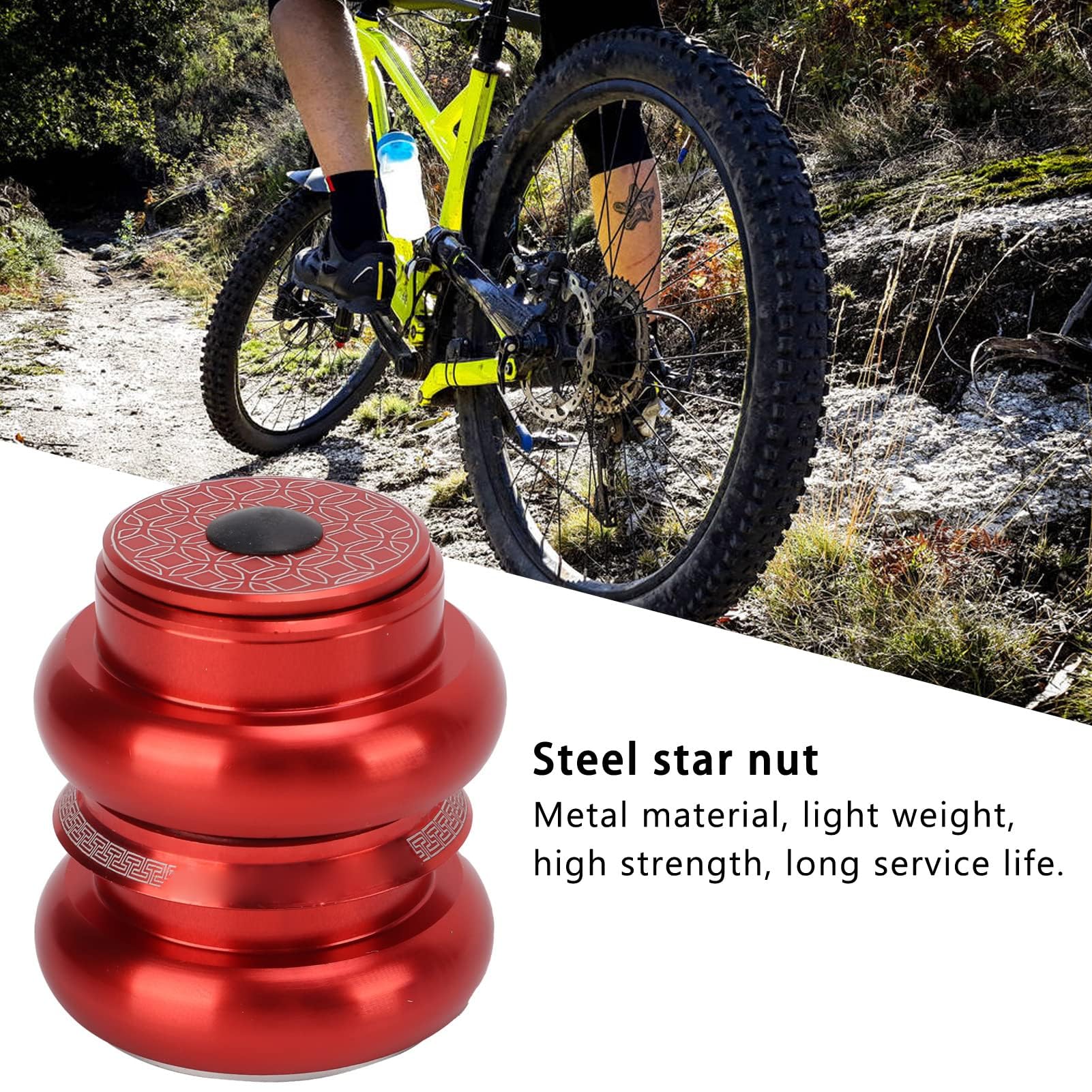 Jeu de Direction de vélo, 34 mm/1,3 po Jeu de Direction à Double roulement scellé Alliage d'aluminium léger Jeu de Direction à Fourche Avant pour VTT Vélos de Route