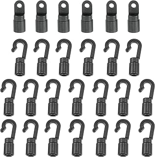 X AUTOHAUX 1 Set Elastic Shock Cord Hook for 1/4 Inch Cord Rope Terminal Ends S Open Cord Hooks End with Straight Hooks for Kayaks