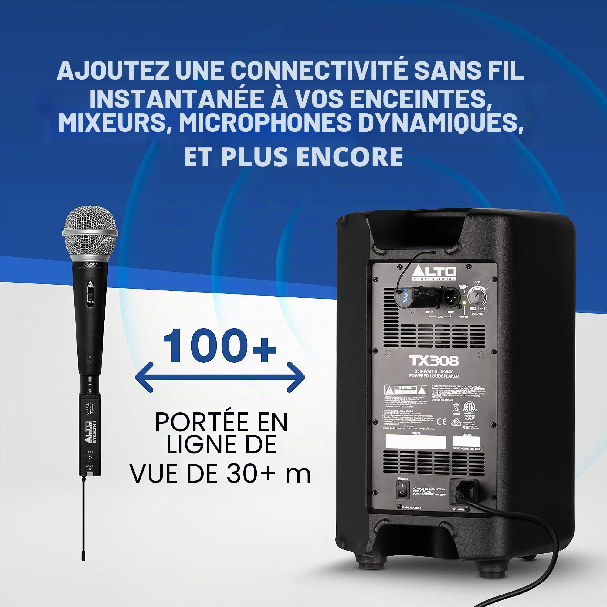 Pack Système de Sonorisation Portable ALTO Busker 200W avec Émetteur et Récepteur XLR Stealth 1 pour Performances Live, Événements, Karaoké, Présentations