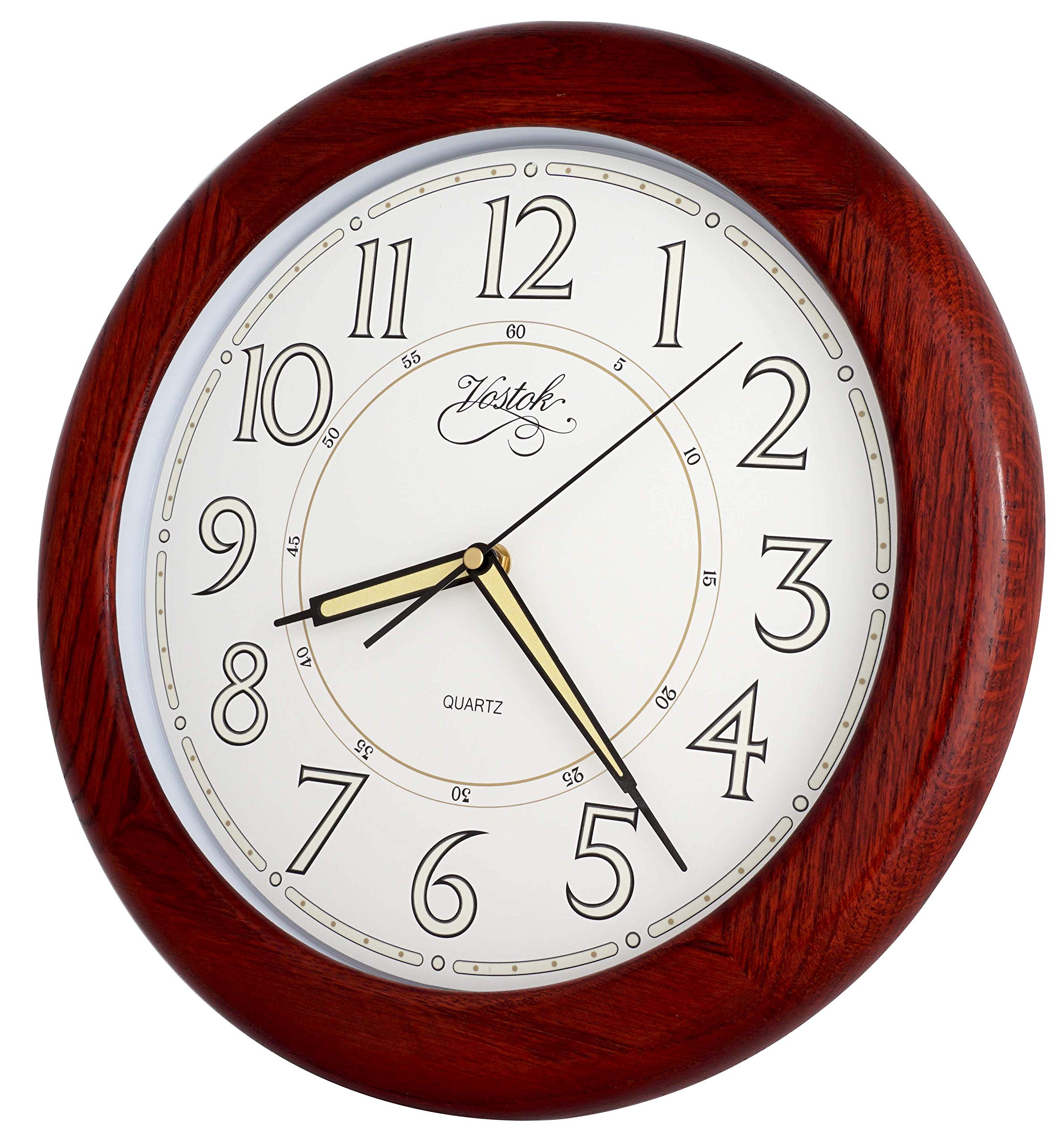 Amazon.com: JUSTIME 14-inches Oak Solid Wood Luminous Wall Clocks
