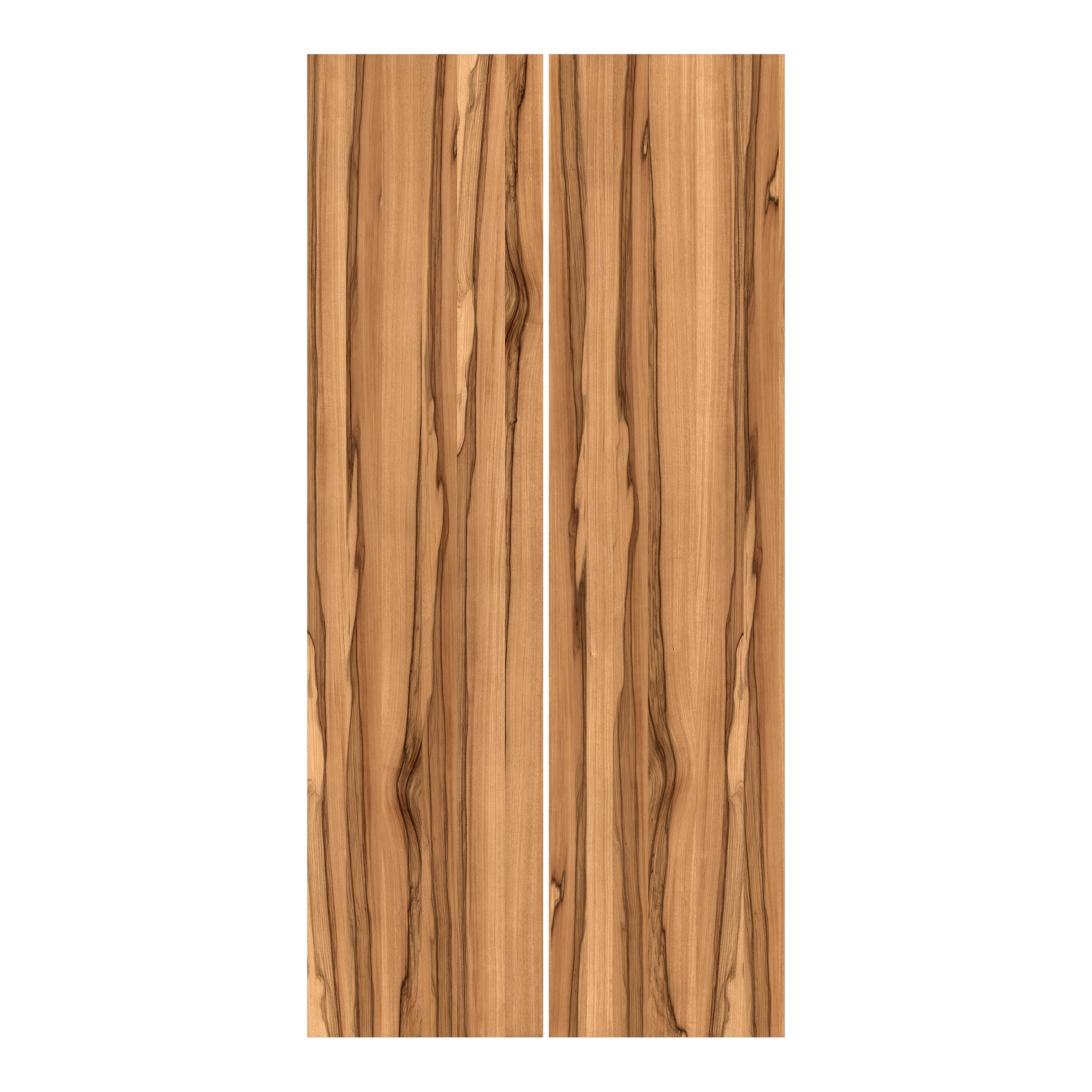 Schiebegardine halbtransparent 60er Paneel Klett Holzoptik Textil lichtdurchlässig - Motiv Modern Flächenvorhang Wohnzimmer Schlafzimmer 1543 (120x250 cm - 2er Set)