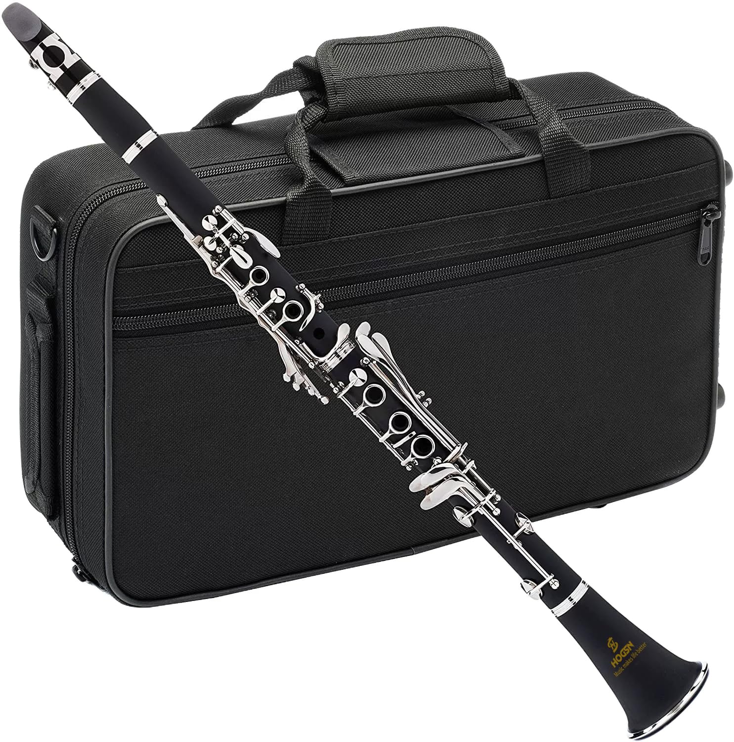 clarinet in B flat，beginner's performance, professional playing instrument with box, cleaning kit.