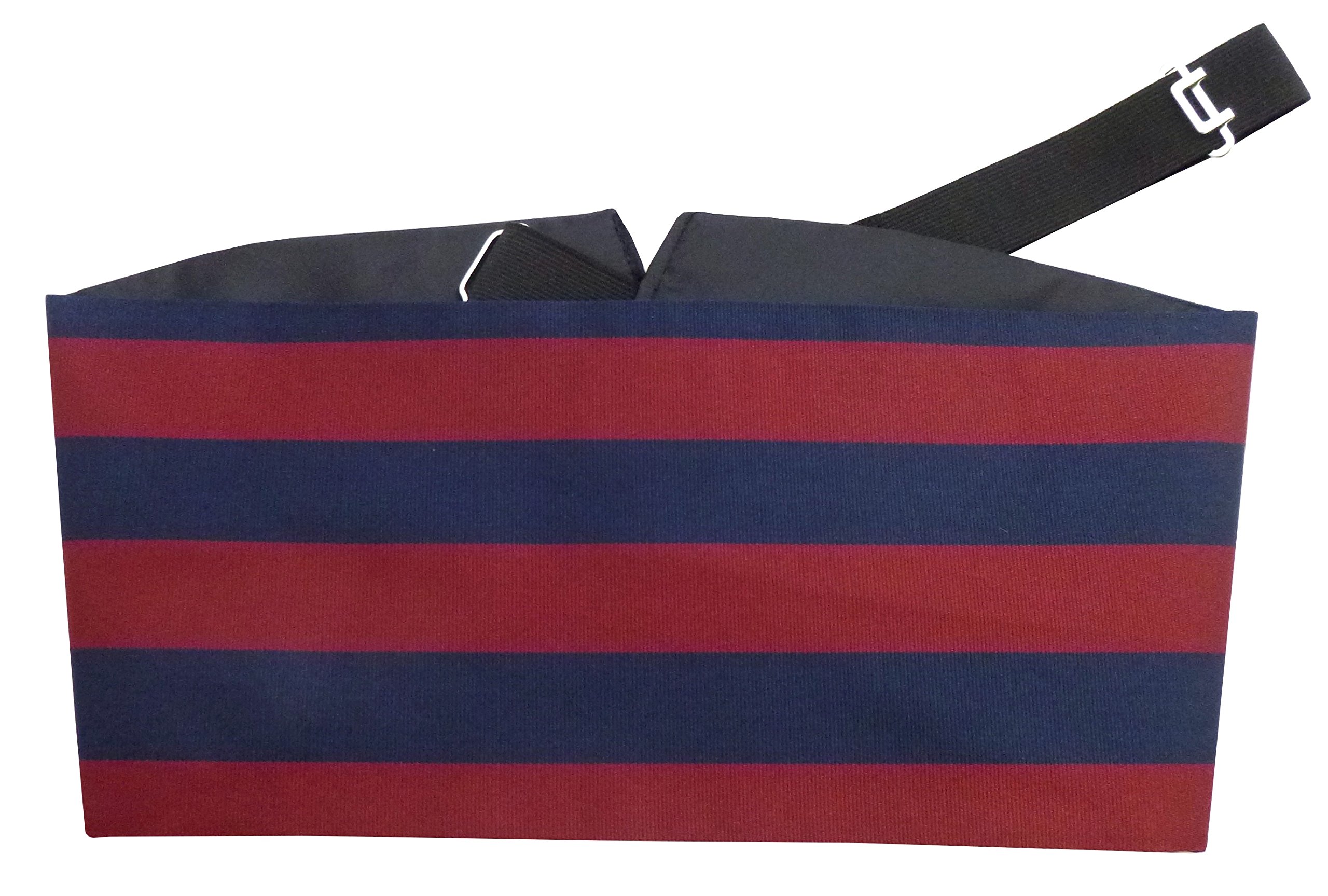 Great British Tie Club Men's Navy, Burgundy Brigade Of Guards Regital Cummerbund & Bow Tie (Cummerbund Only)