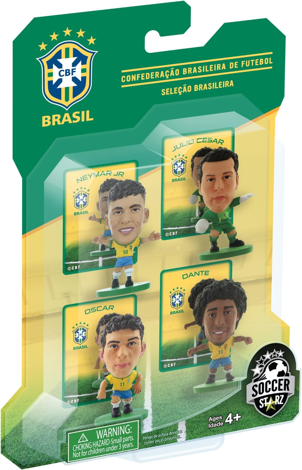 Soccerstarz 4-figurine Pack Brazil Neymar Oscar Dante Julio Cesar