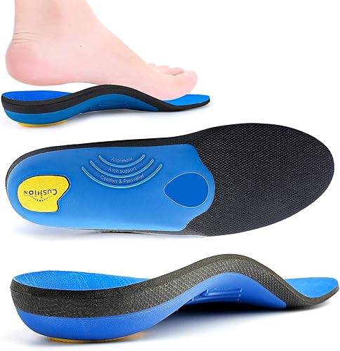 Plantillas ortopédicas con soporte de arco medio para fascitis plantar, pies planos, dolor en el talón, absorción de golpes, plantillas cómodas,