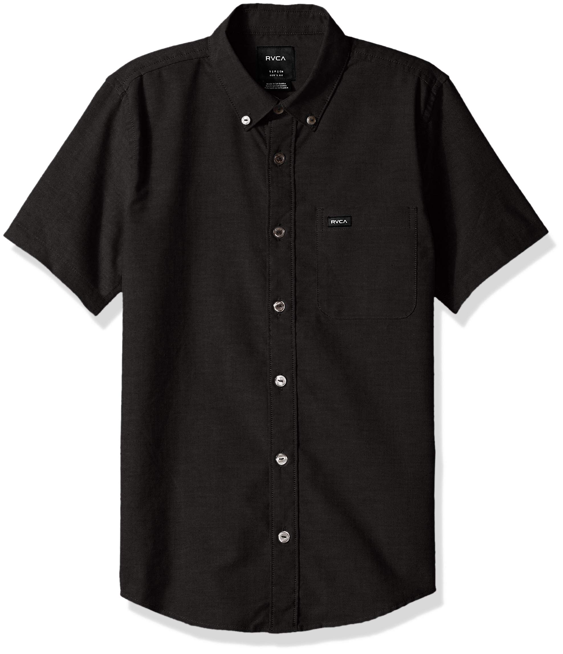 RVCA Boy's THATLL DO STRETCH SHORT SLEEVE WOVEN BUTTON UP SHIRT Button Down Shirt