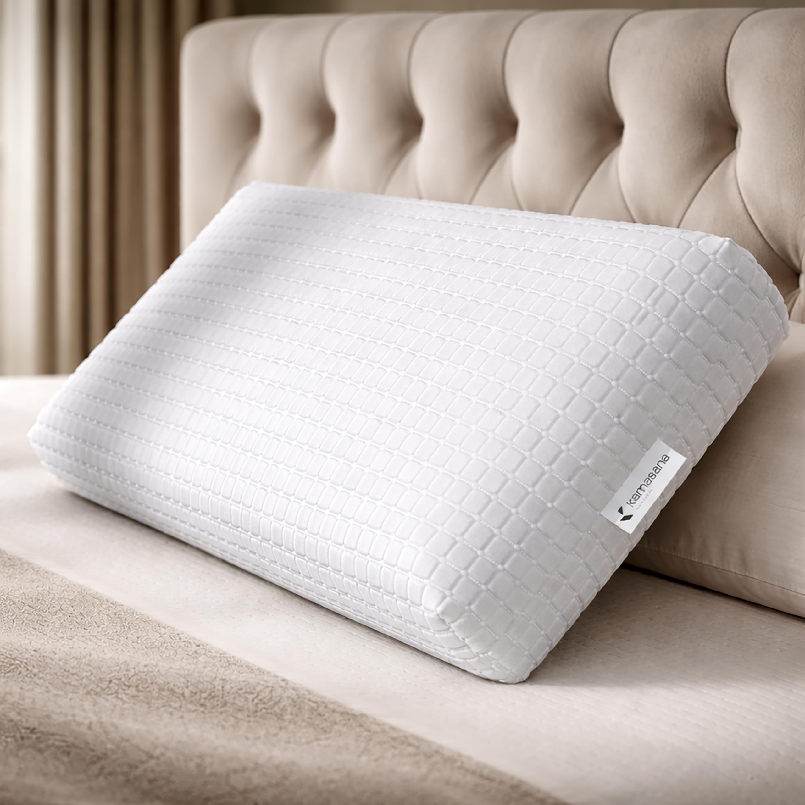 Hohes Memory Foam Seitenschläferkissen 40 x 80 x 16 cm – Orthopädisches Nackenstützkissen – Ergonomisches Kopfkissen mit weicher und Fester Seite