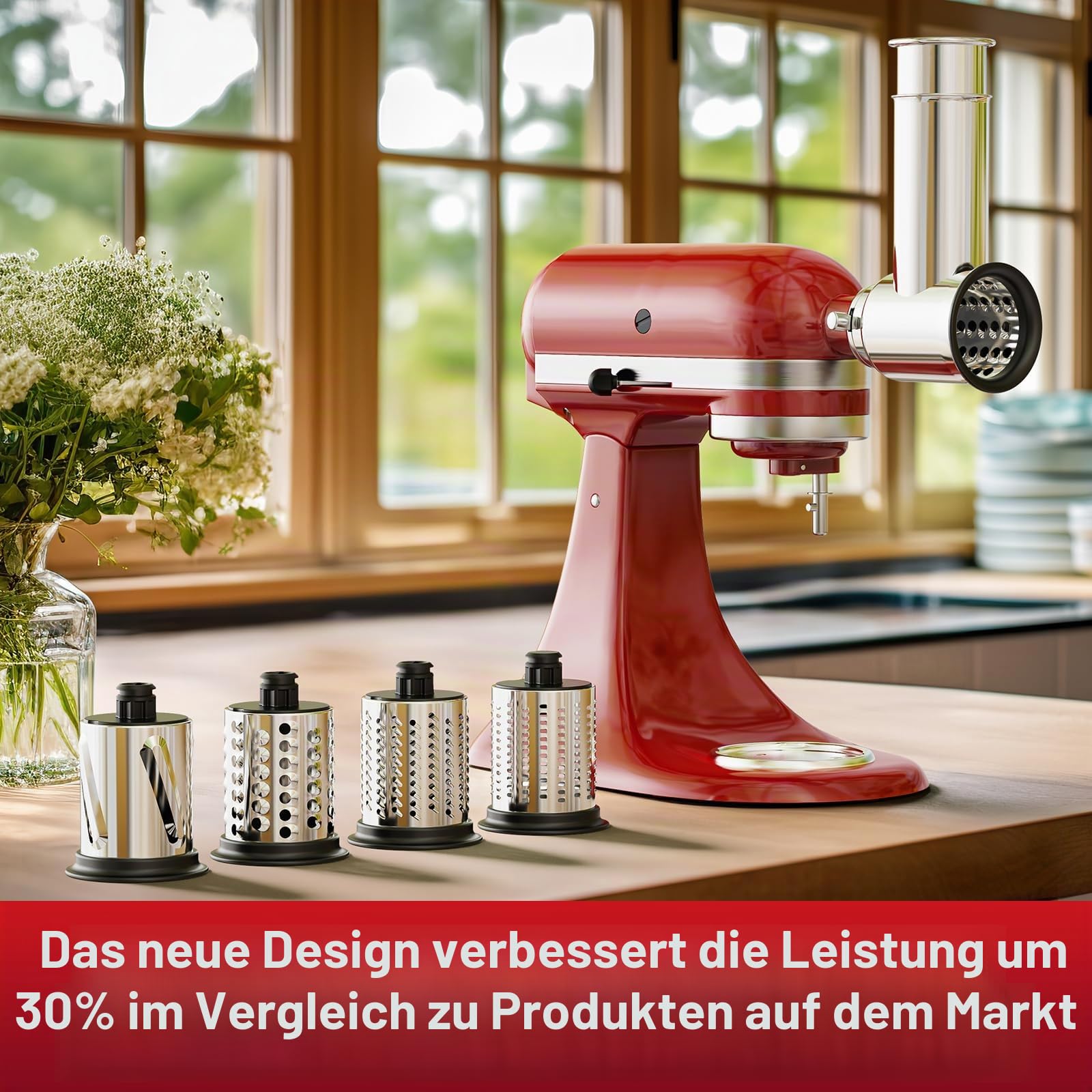 GVODE Edelstahl-Hobel-Shredder-Aufsatz für KitchenAid Küchenmaschinen