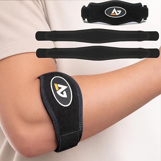 Tennis elbow brace - forearm brace support band with compression pad and elbow strap for tendonitis, tennis & golfer elbow & bursitis - women and men (2 pack)