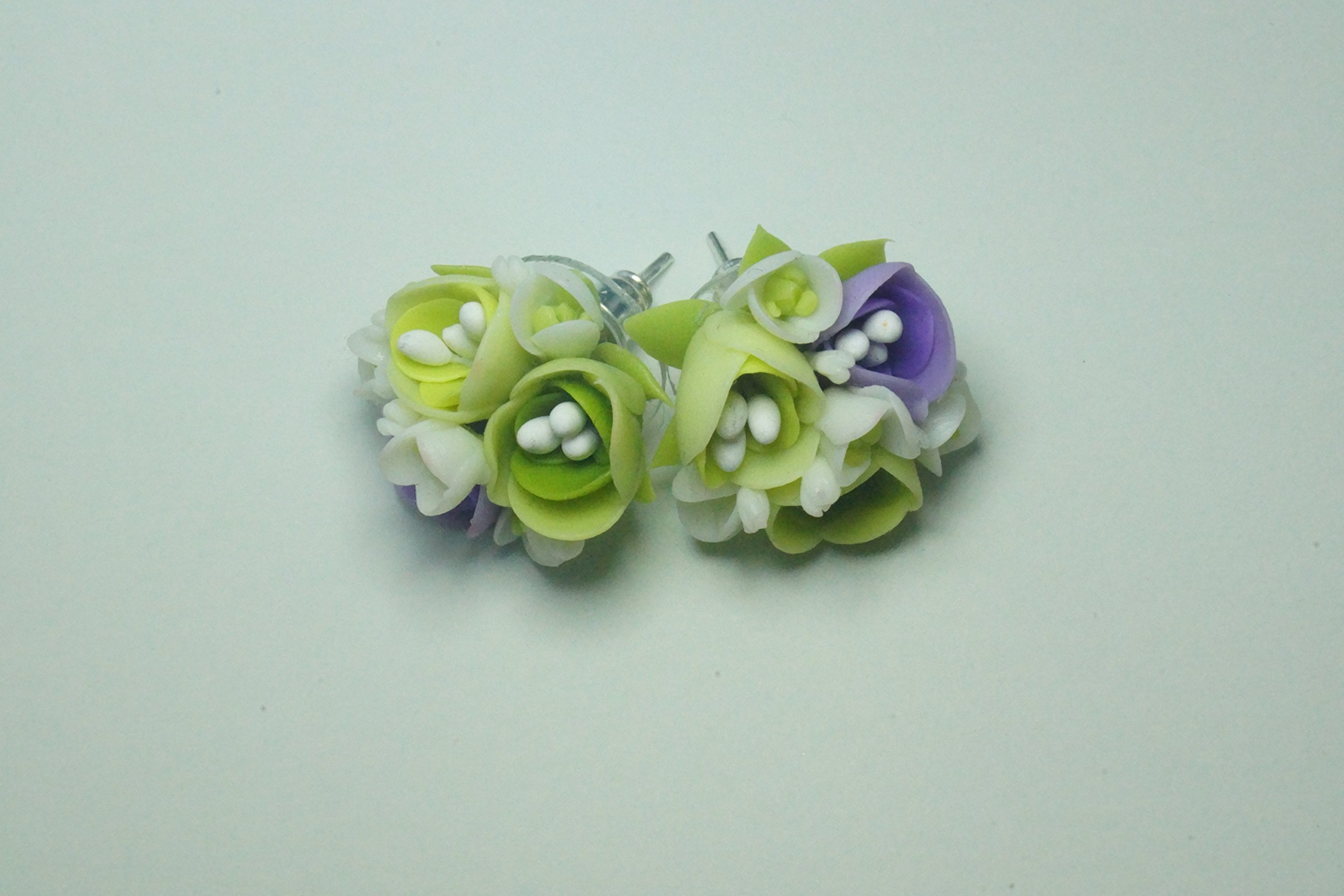 Handmade Stud Unique Sexy Earrings Amazing HD Detailed Flowes Bouquet New York Style Fasion Designer In Trand