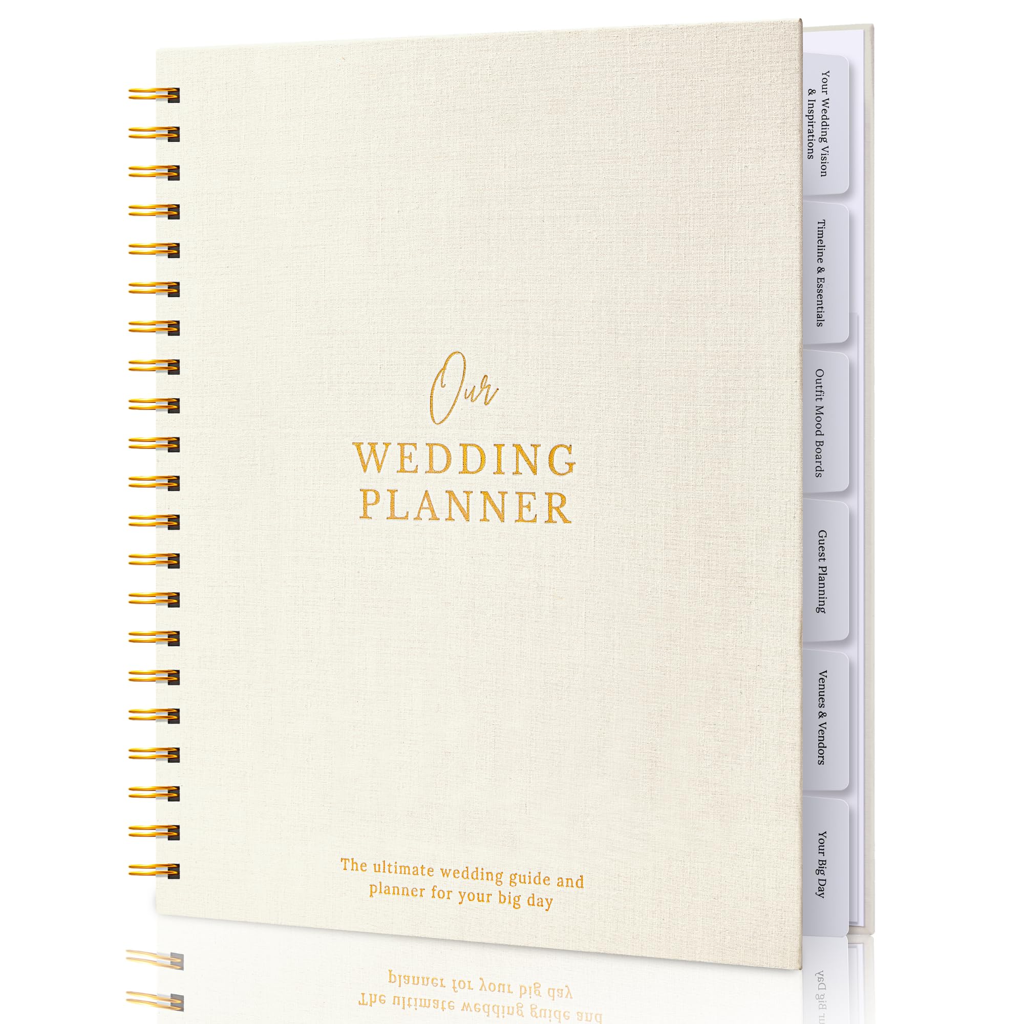 Timeless Premium Linen Wedding Planner Book and Organizer – Wedding Planning Book, Comprehensive Keepsake & Countdown Binder, Perfect Engagement Gift