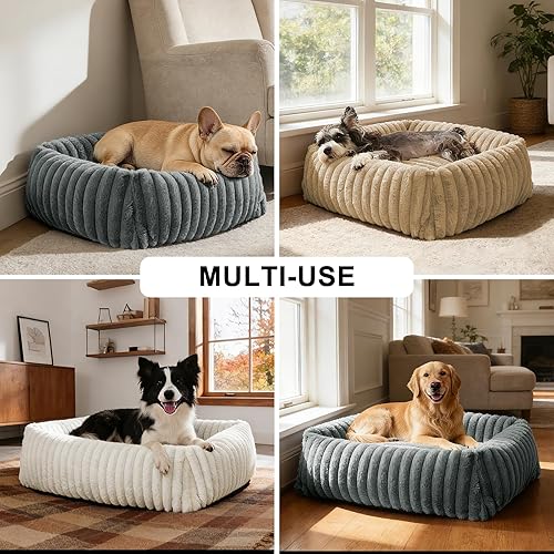 Miniatura 5 de FURTIME Camas para Perros Medianos para Perros Medianos Lavables, Cama Ortopédica para Perros, Cama Rectangular Cálida Suave Calmante para Dormir