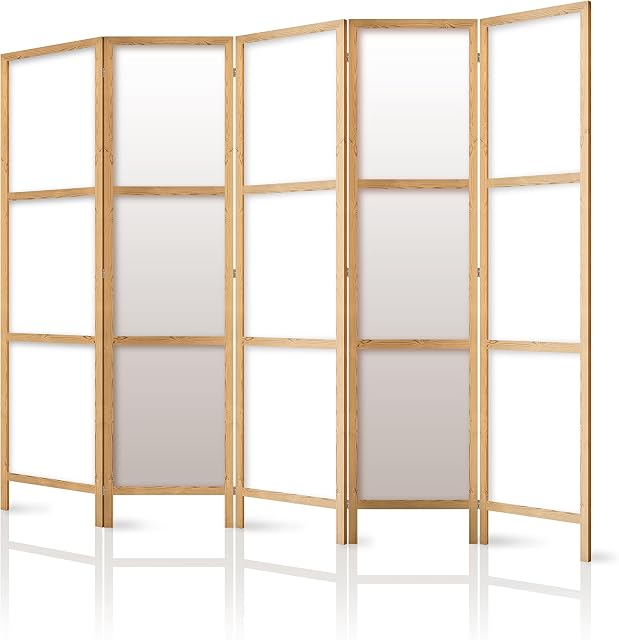 murando Room divider XXL 225x171cm / 89"x68" 5 pieces non woven fabric German quality room divider wood design pattern hand made Home office Japan p-A-0009-z-c