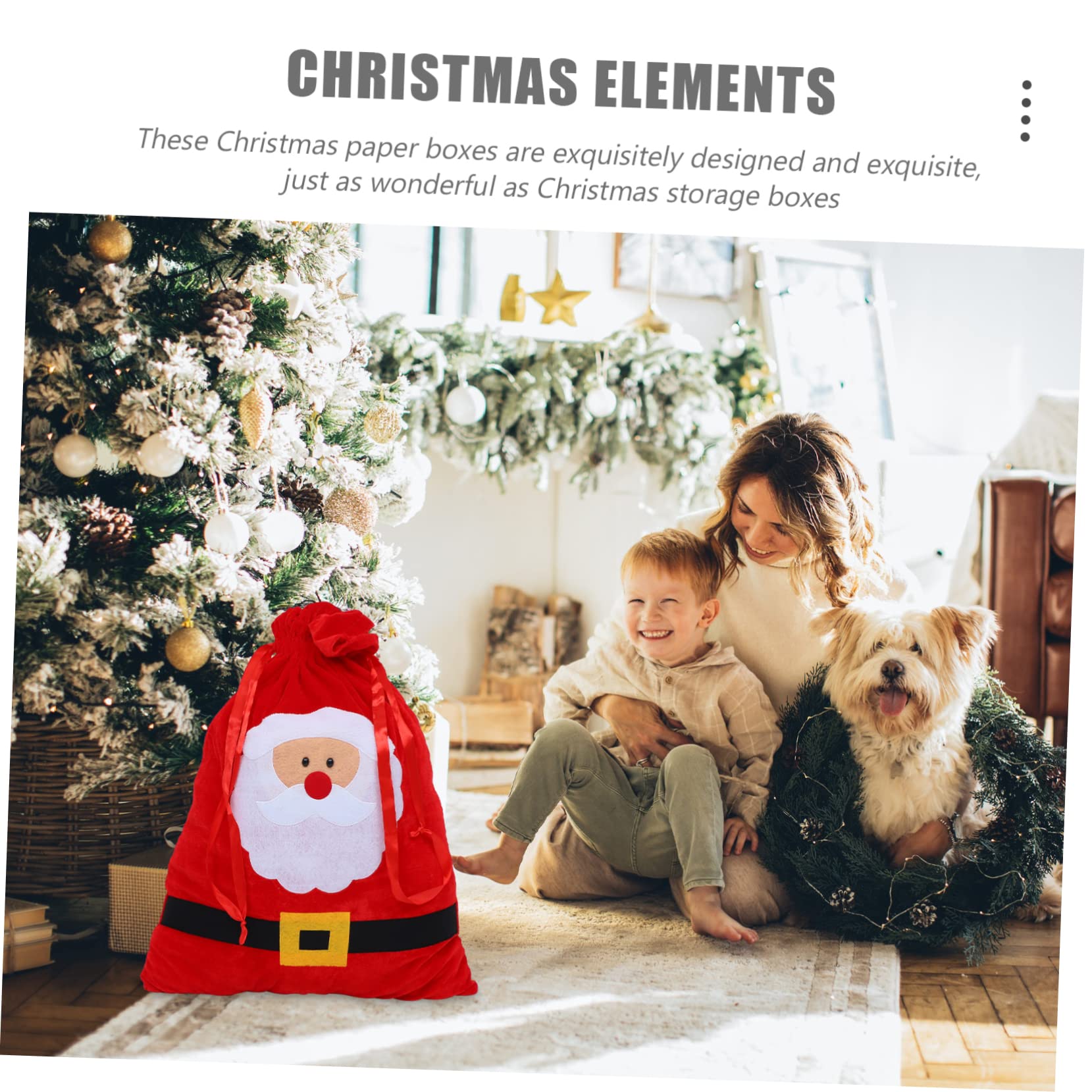 FOMIYES 5 Piezas Bolsa De Bolsa De Arpillera De Papá Noel Navidad Adornos Día Festivo Bolsas Navideñas Grandes De Tela Bolsas Navideñas Grandes Con Cordón Paño