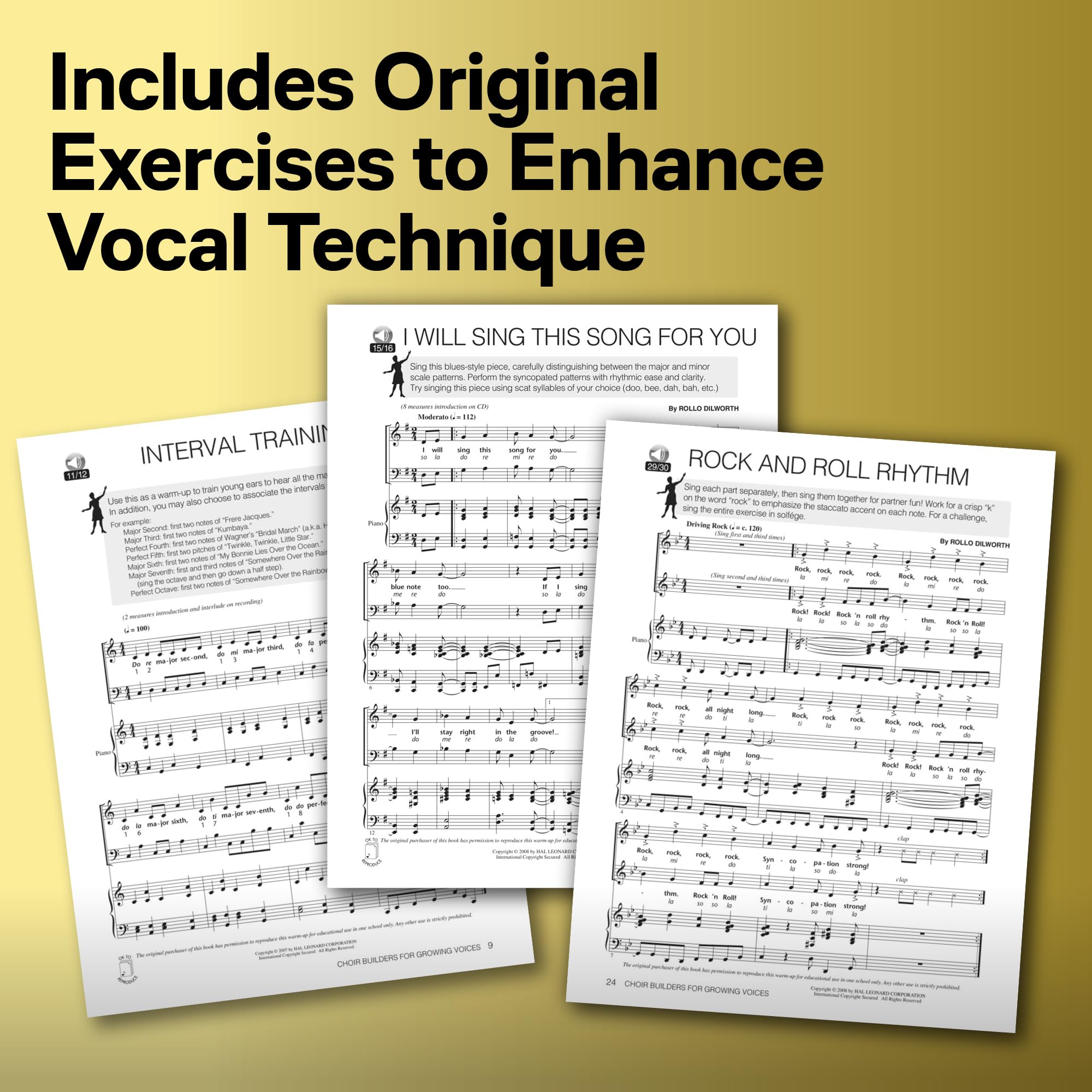 Choir builders for growing voices +cd: 18 Vocal Exercises for Warm-Up and Workout