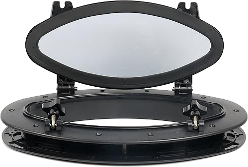 Miniatura 4 de Amarine Made Yate de barco elíptica apertura ovalada Portlight Porthole 16" X 8-58" agujero de puerto de ventana de repuesto - ABS, vidrio templado,
