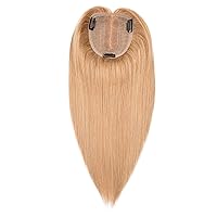Vista 2 de Originea Toppers de cabello humano 100% Remy con flequillo para mujer, base de seda, con clip, extensiones de cabello para adelgazamiento
