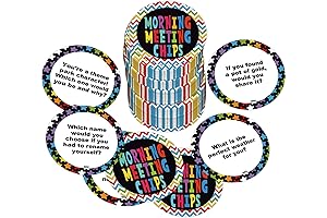 100 Morning Meeting Chips Questions Cards for Kids! Conversation Starters, Primary Class...