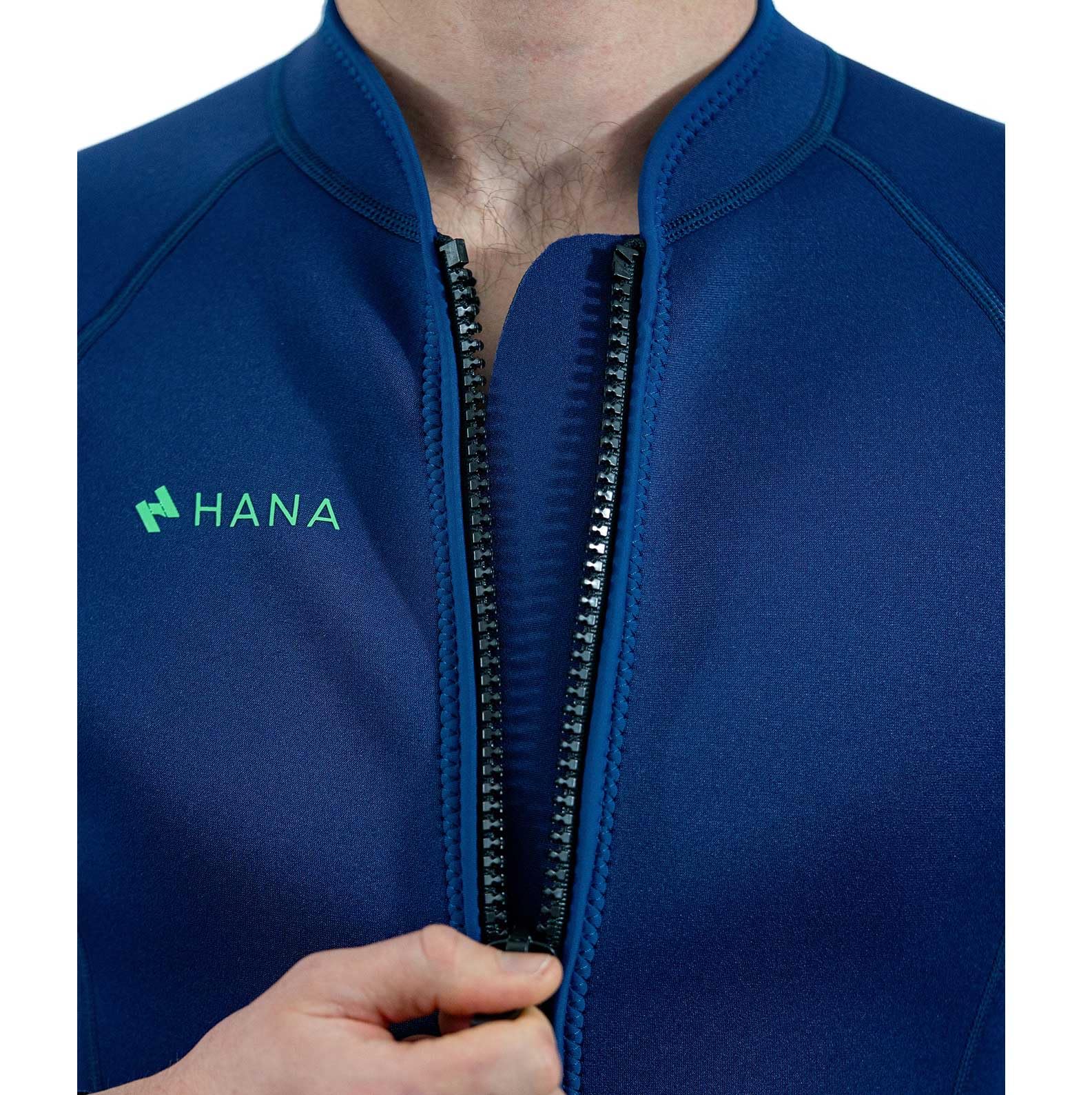 HANA Maui Jacket – Veste Néoprène 2mm Unisexe – Top Thermique Super Stretch Limestone – Zip Poitrine – Idéal Surf, Paddle, Snorkeling & Kayak