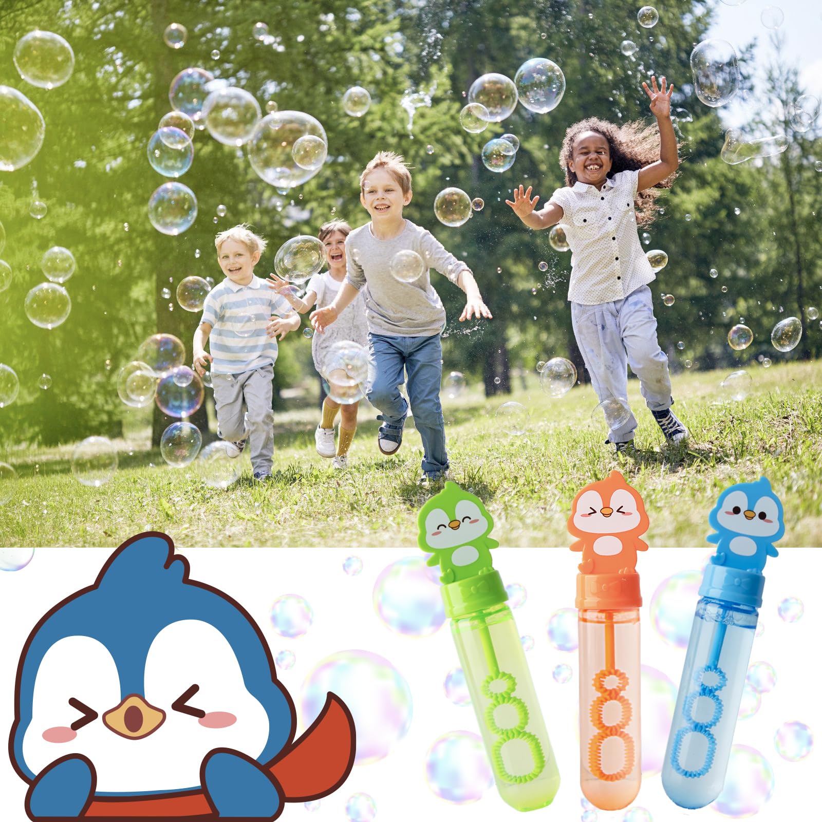 Niños Burbujas De Colores Juguete Pompas De Jabon 48 Palitos De