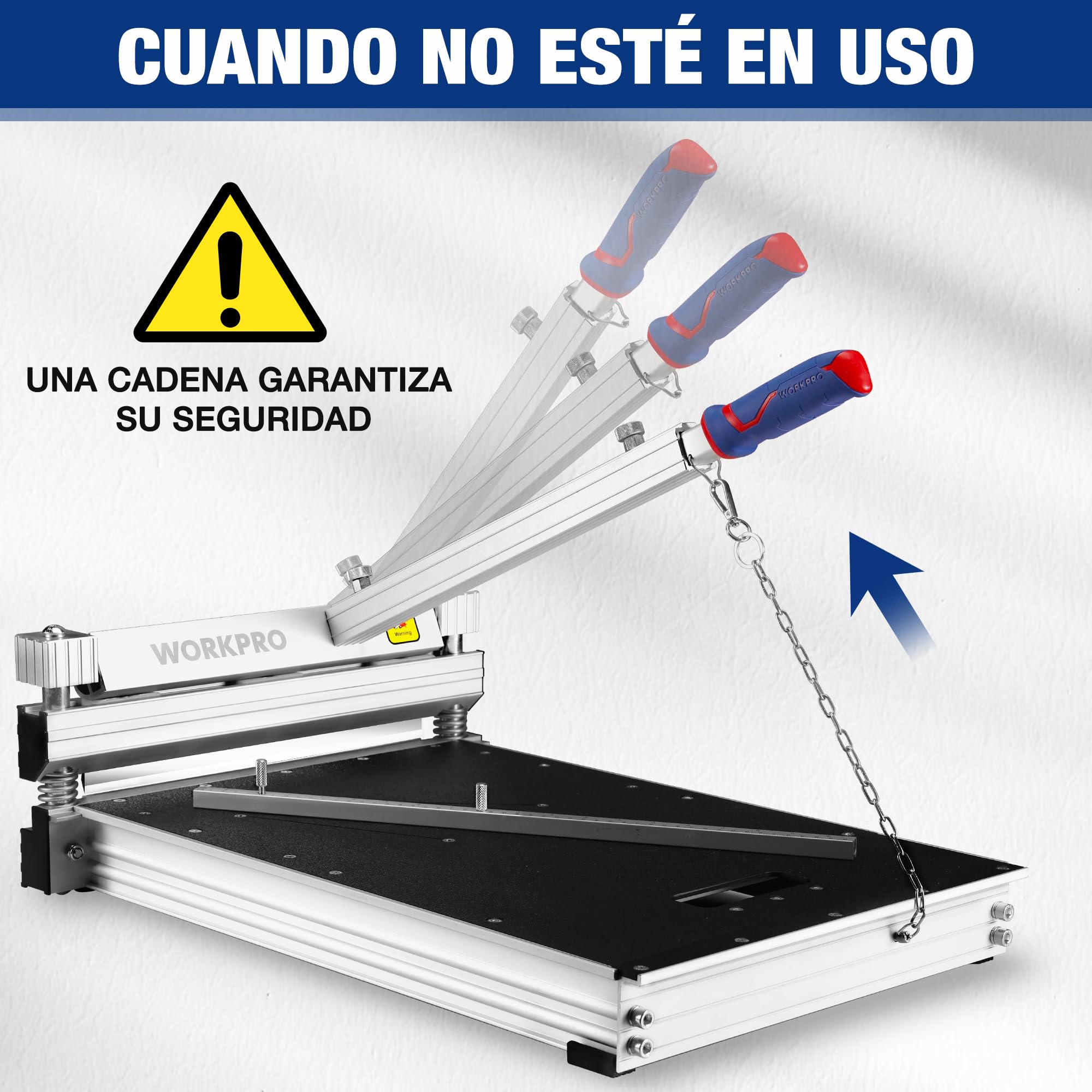 WORKPRO Cortador de Suelo Profesional de 340 mm, Guillotina para Madera, Laminado, Vinilo, Piso de Ingeniería, Moqueta, Revestimiento, LVP, Parquet y Más.