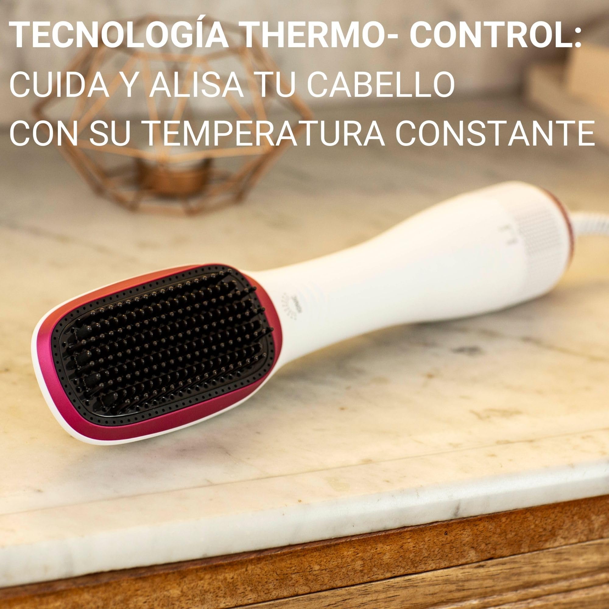 Rowenta Cepillo alisador Express – Cepillo alisador pelo, Función 2 en 1 que seca, alisa y moldea, reduce la electricidad estática y el encrespamiento, cerdas especiales desenredantes, CF6220 | Antiencrespamiento, Uso sencillo en el día a día, Formato prá