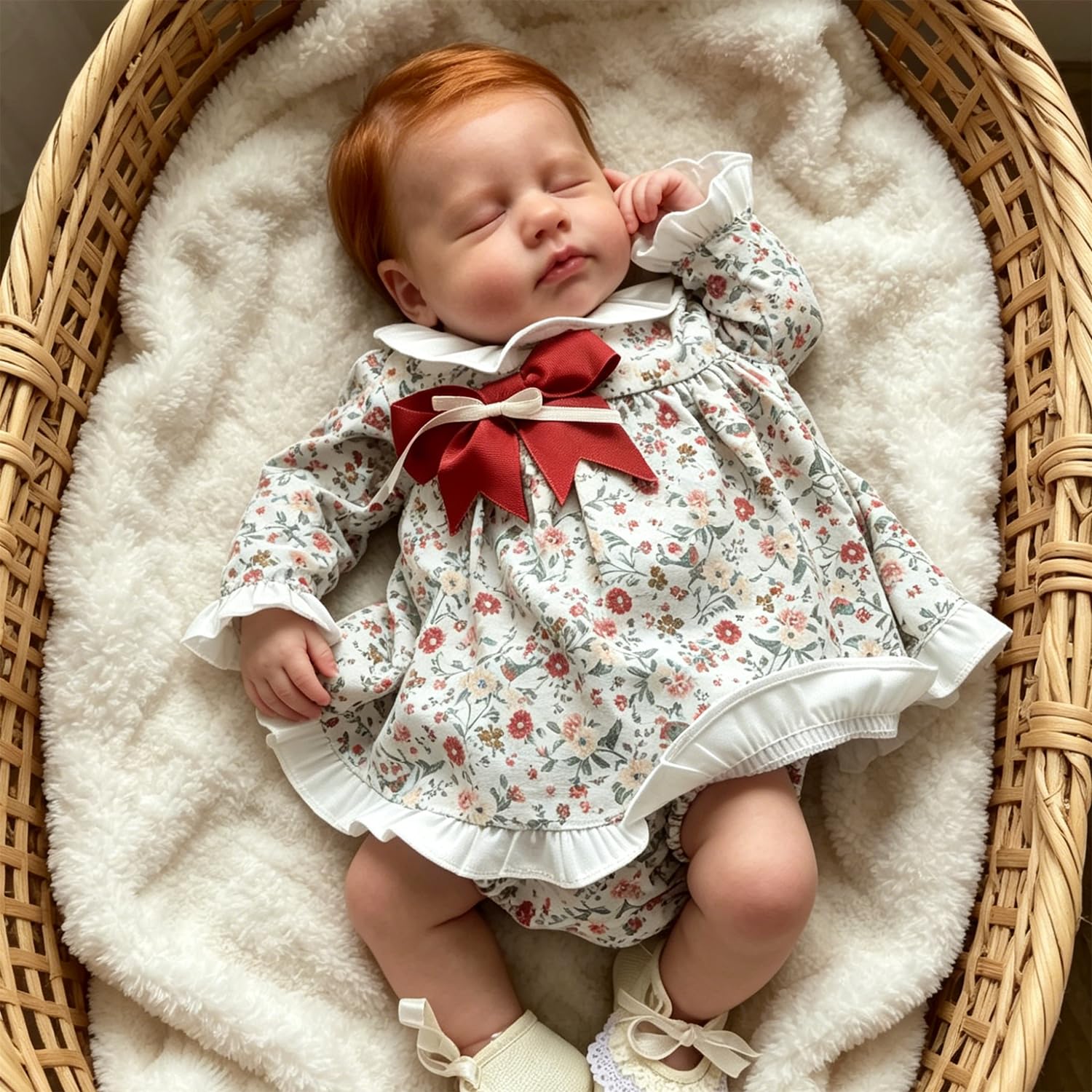50 cm, miękki silikon, Reborn Baby Doll, tkanina, ręcznie wykonana, winylowa, realistyczna lalka noworodka, z kwiatową sukienką, realistyczna, Bebe Reborn, lalka, prezent dla dzieci, od 3 lat