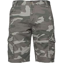 Enzo Jeans Mens Cargo Camo Shorts Summer Combat Camouflage Chino Half Pants