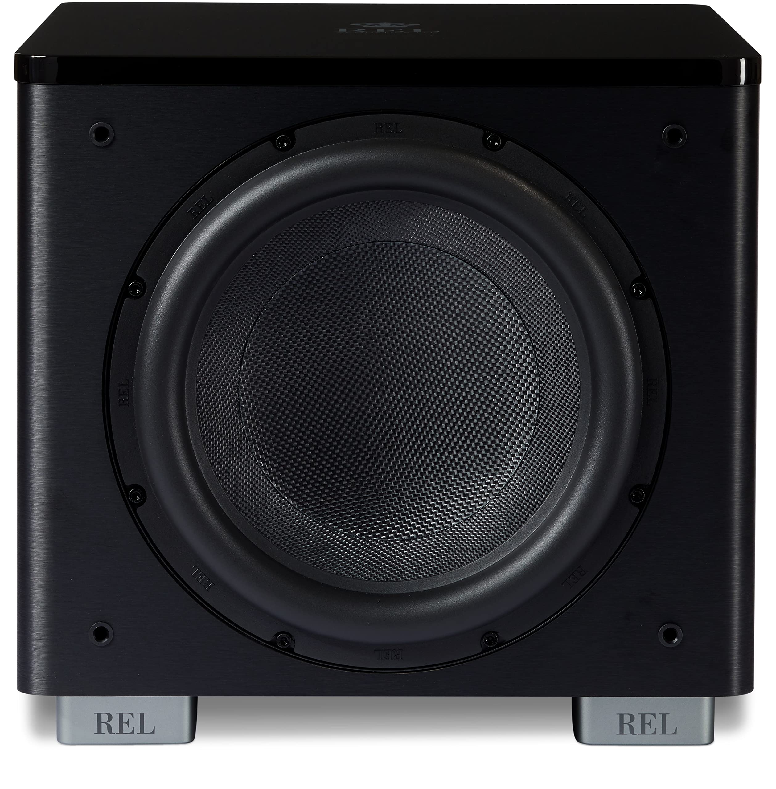 REL HT/1205 MKII 12-Inch Powered Subwoofer – Powerful Bass for HiFi Home Theater, Audiophile Stereo Systems, and Surround Sound – Premium High-End Subwoofer in Line Grained Black Finish