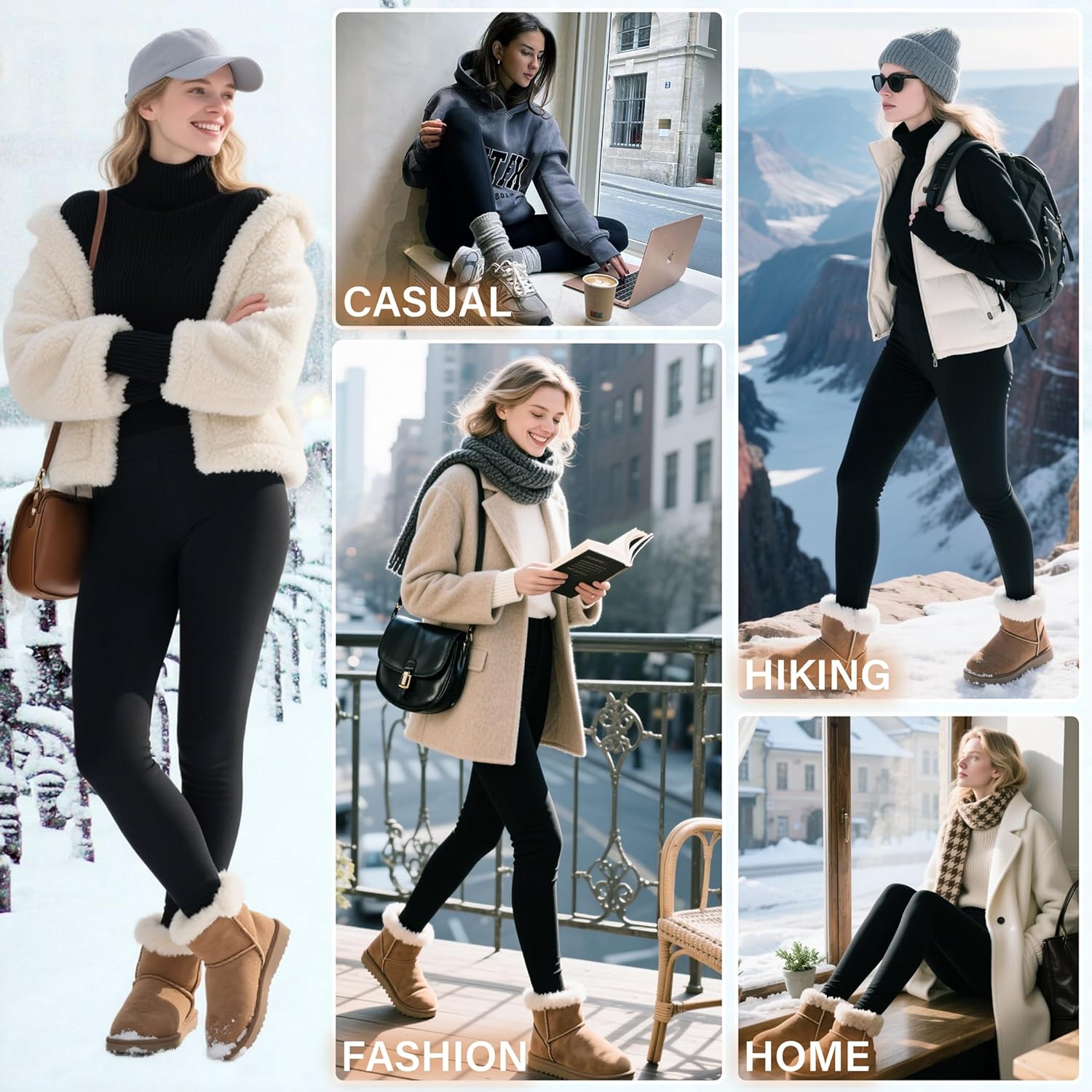 Blisset Women's Fleece Lined Leggings Thermal Warm Winter Tights High Waisted Soft Yoga Pants with Pockets - Image 6