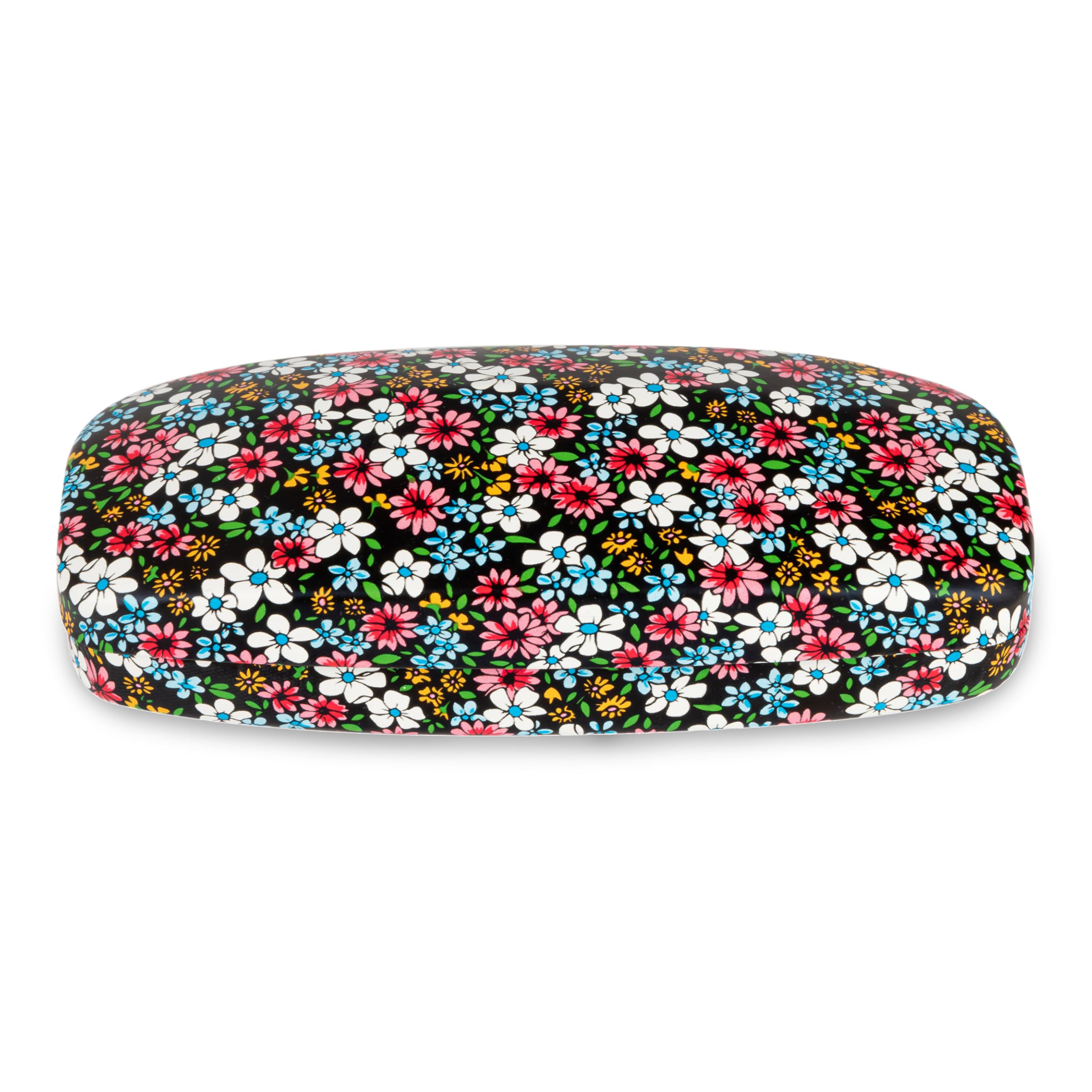 LAGO TERRA Easy-Open Ditsy Floral Hard Shell Glasses Case - Black Floral