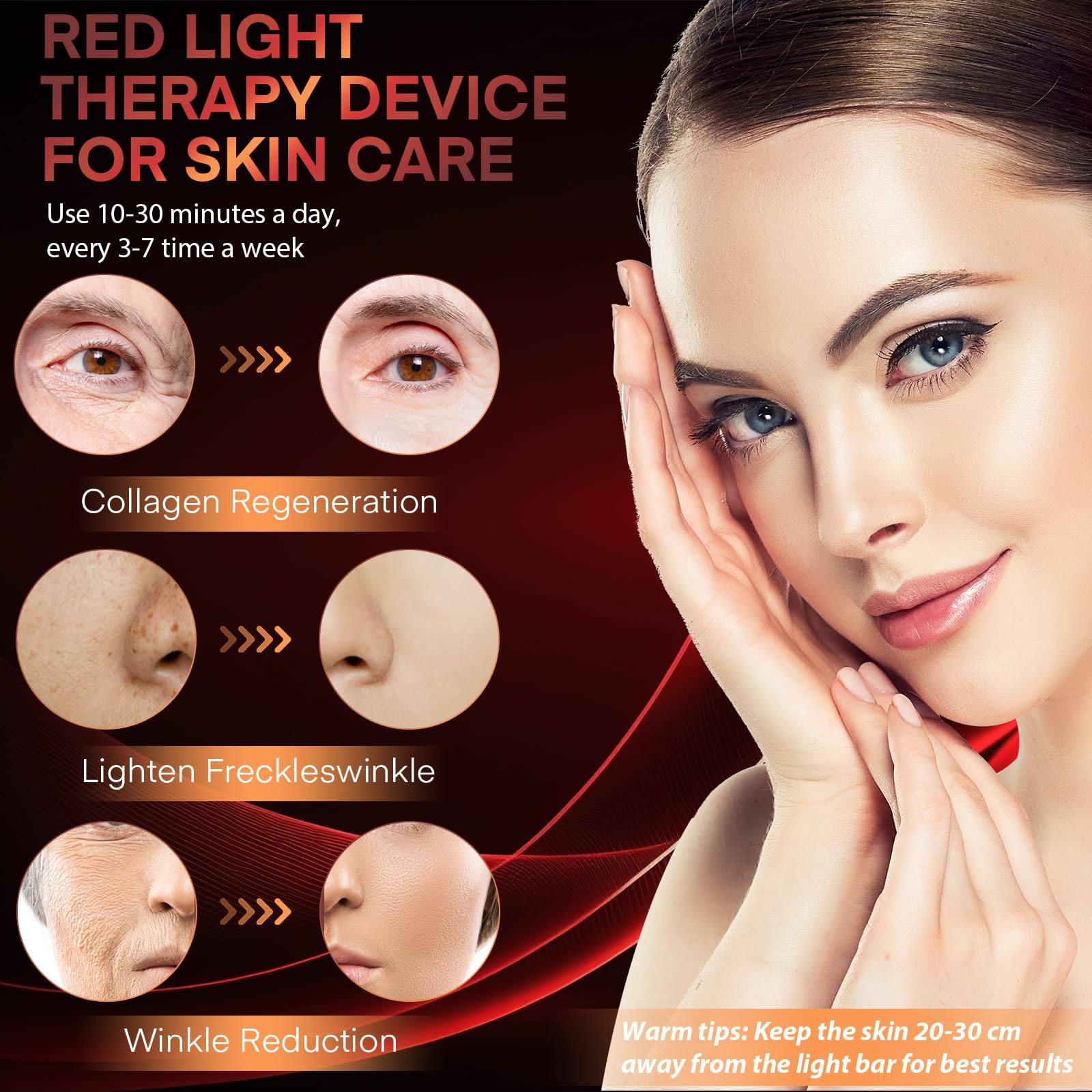 MYSWEETY Red Light Therapy Lamp for Body, 420 LEDs Infrared Light Therapy with Adjustable Stand, 660nm Red Light & 850nm Near Infrared Light Device for Face, Muscle, Pain Relief, Skin Care, 4 Heads