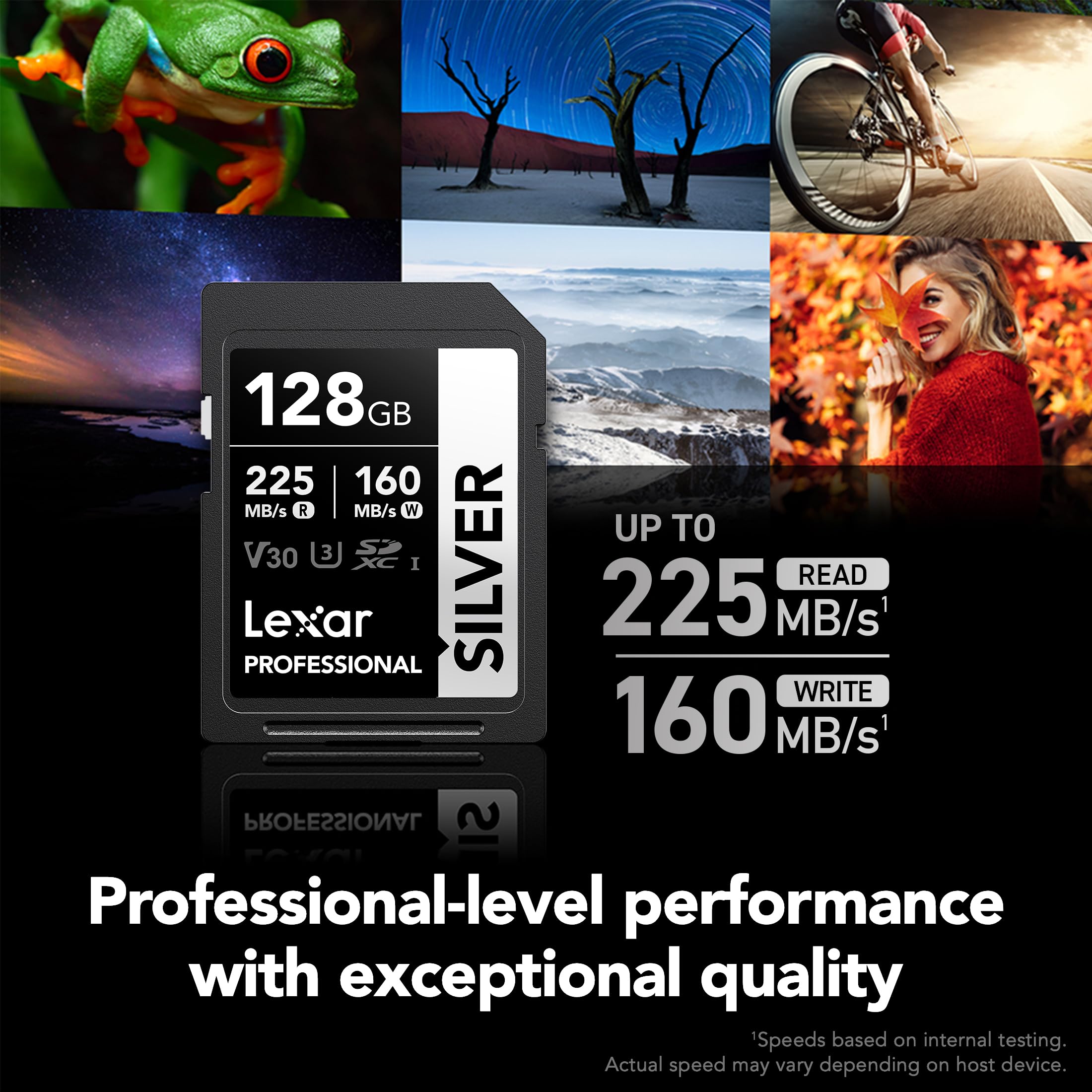 Lexar Tarjeta de Memoria SDXC Profesional Plateada de 128 GB, UHS-I, C10, U3, V30, Video 4K, hasta 205/140 MB/s de Lectura/Escritura, para fotógrafos Profesionales, videógrafos, entusiastas