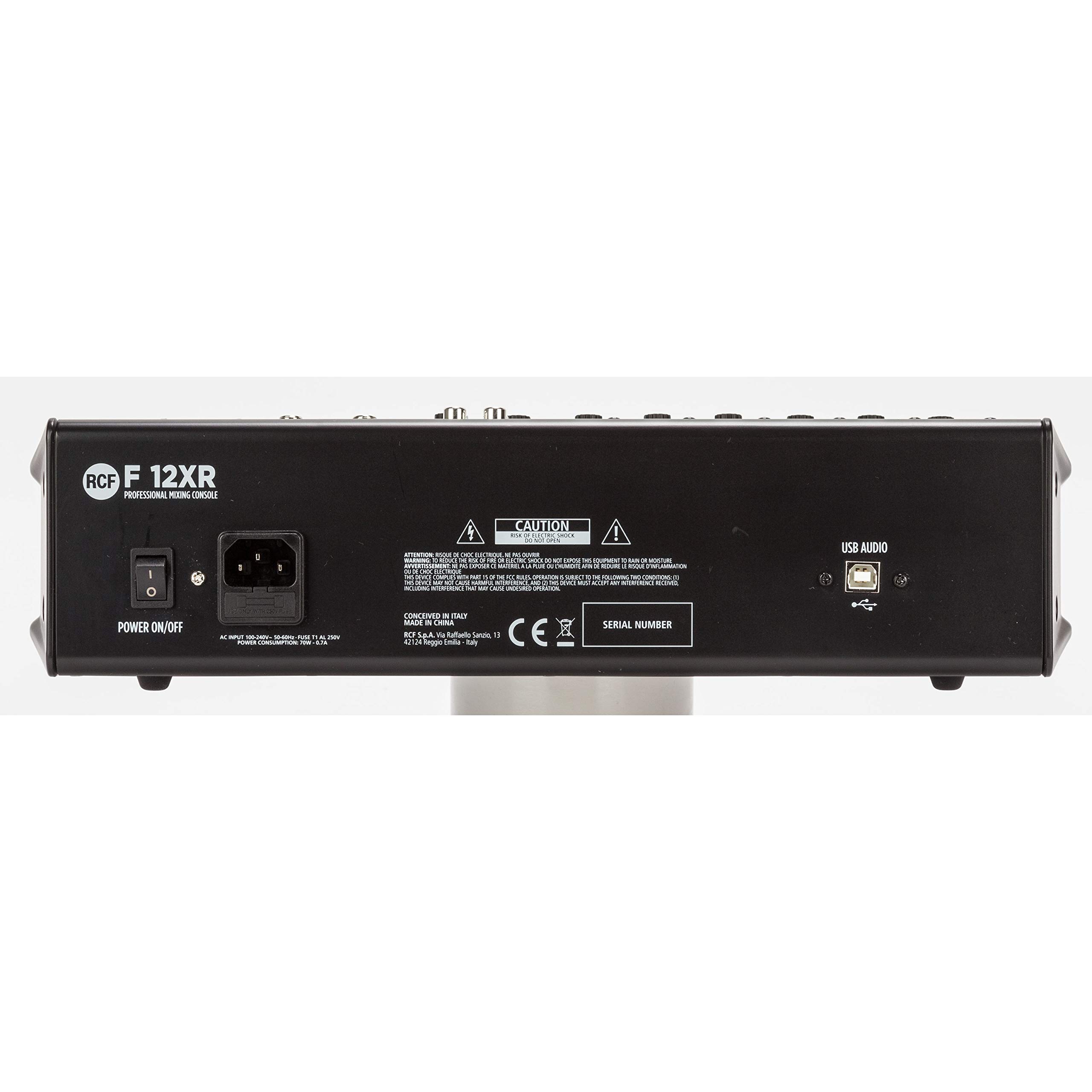 RCF F 12XR - Mixer Professionale a 12 Canali con porta USB e Multi FX e con Registrazione, Nero
