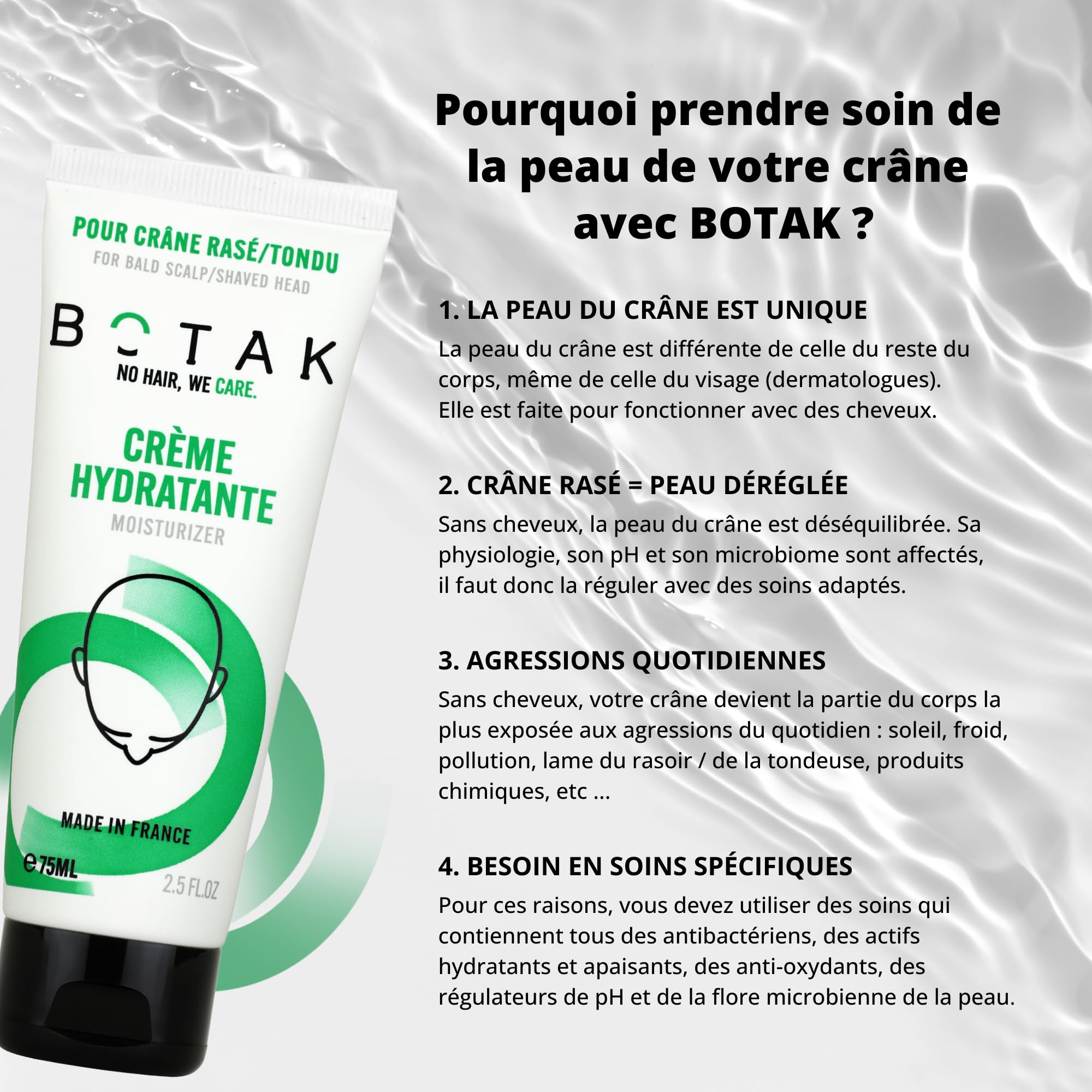 BOTAK Crema hidratante para cuero cabelludo y calvicie, 97% de origen natural
