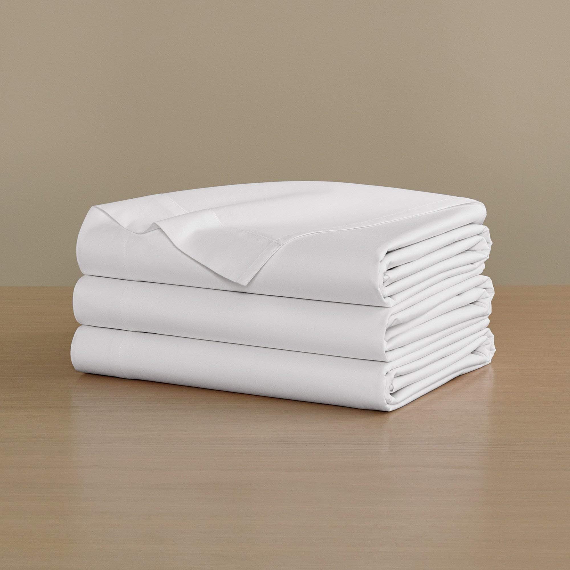 Percale Top Sheet (King) - Luxury All-White Top Bed Sheet/Cool and Crisp, Recommended for Anyone Who Gets Hot at Night / 100% Long-Staple Cotton
