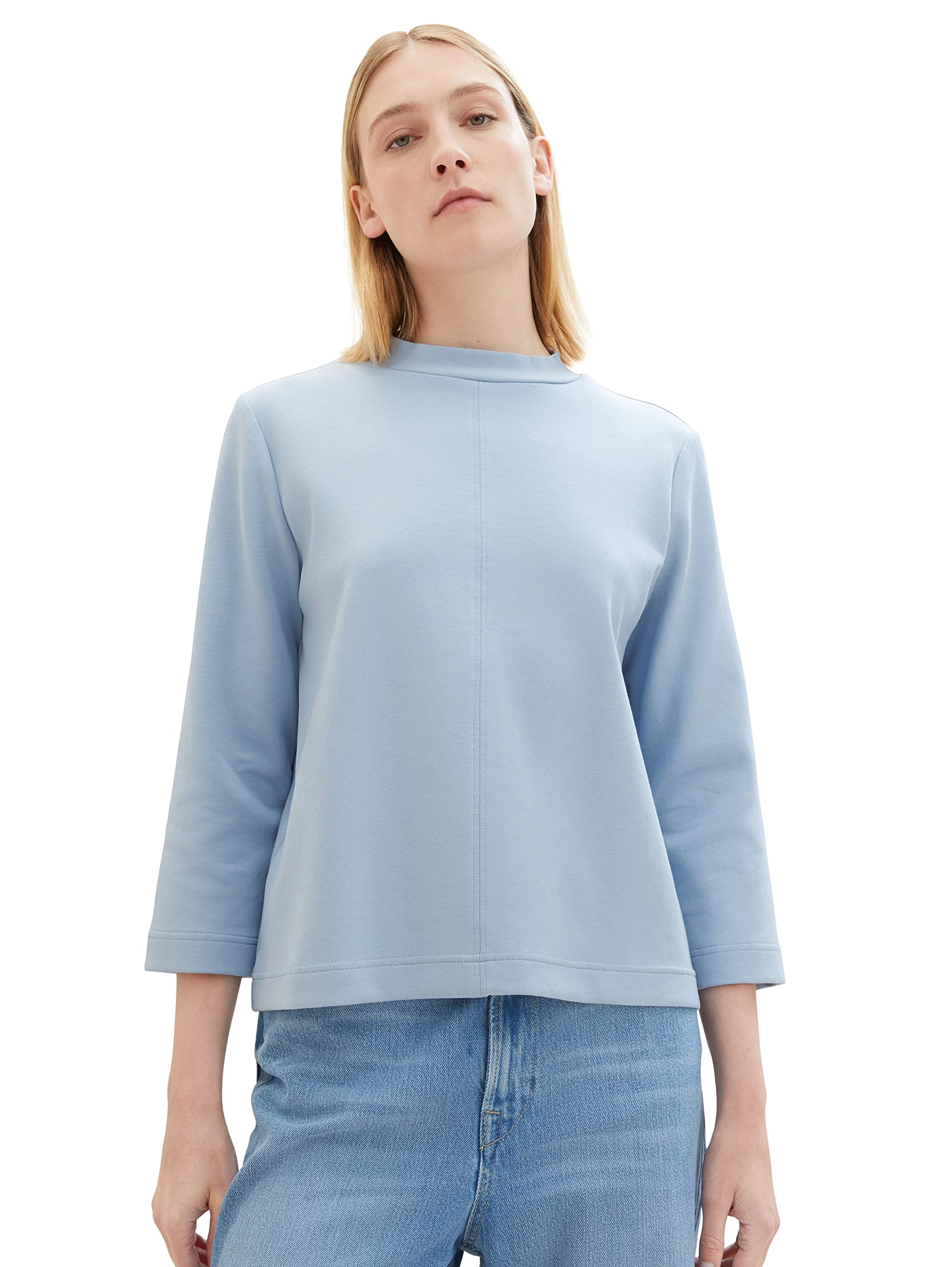 TOM TAILOR men's basic knit sweater with a V-neck, rose melange, XXS