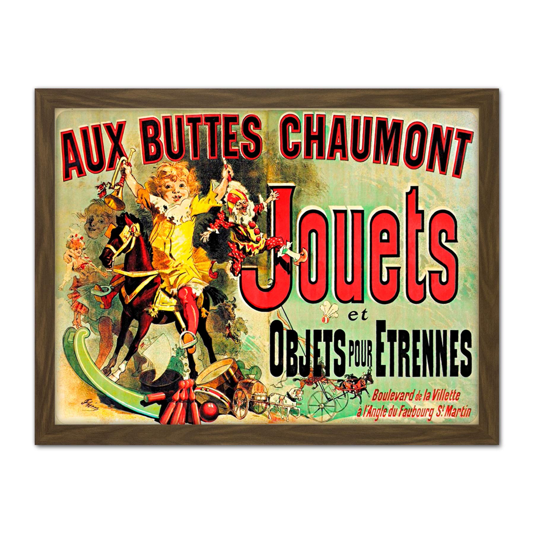 Artery8 Jouets Monica Aux Buttes Chaumont Jouets French Ad Monica's Apartment Friends Artwork Framed Wall Art Print 18X24 Inch