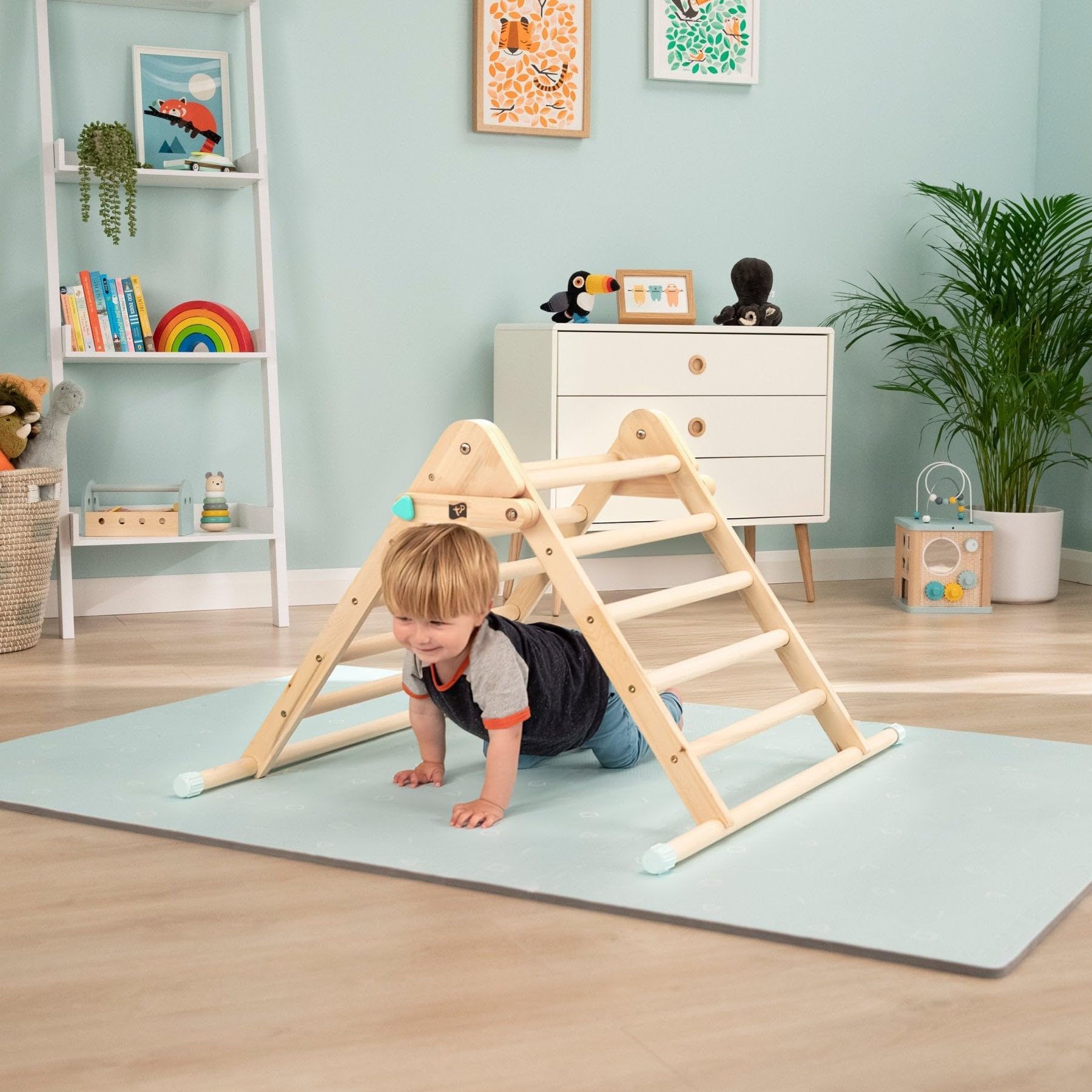 TP Toys Active Tots Indoor Wooden Climbing Frame for Babies and Toddlers 1 Year+, Montessori Pikler Style Climbing Triangle, Baby Toys, Interactive Play Gym for Infants, 12 Months+