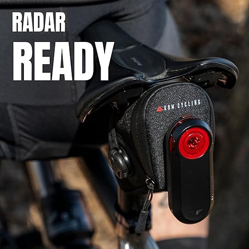 Miniatura 3 de KOM Cycling Bolsa de sillín  Bolsa de sillín de bicicleta para llevar multiherramienta, tubo, palancas de neumáticos, de forma segura debajo del