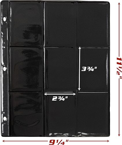 Miniatura 2 de Monster Binder - Álbum de tarjeta coleccionables, 9 bolsillos para tarjetas, retiene 360 de Yugioh, Magic, y Pokémon, Negro mate