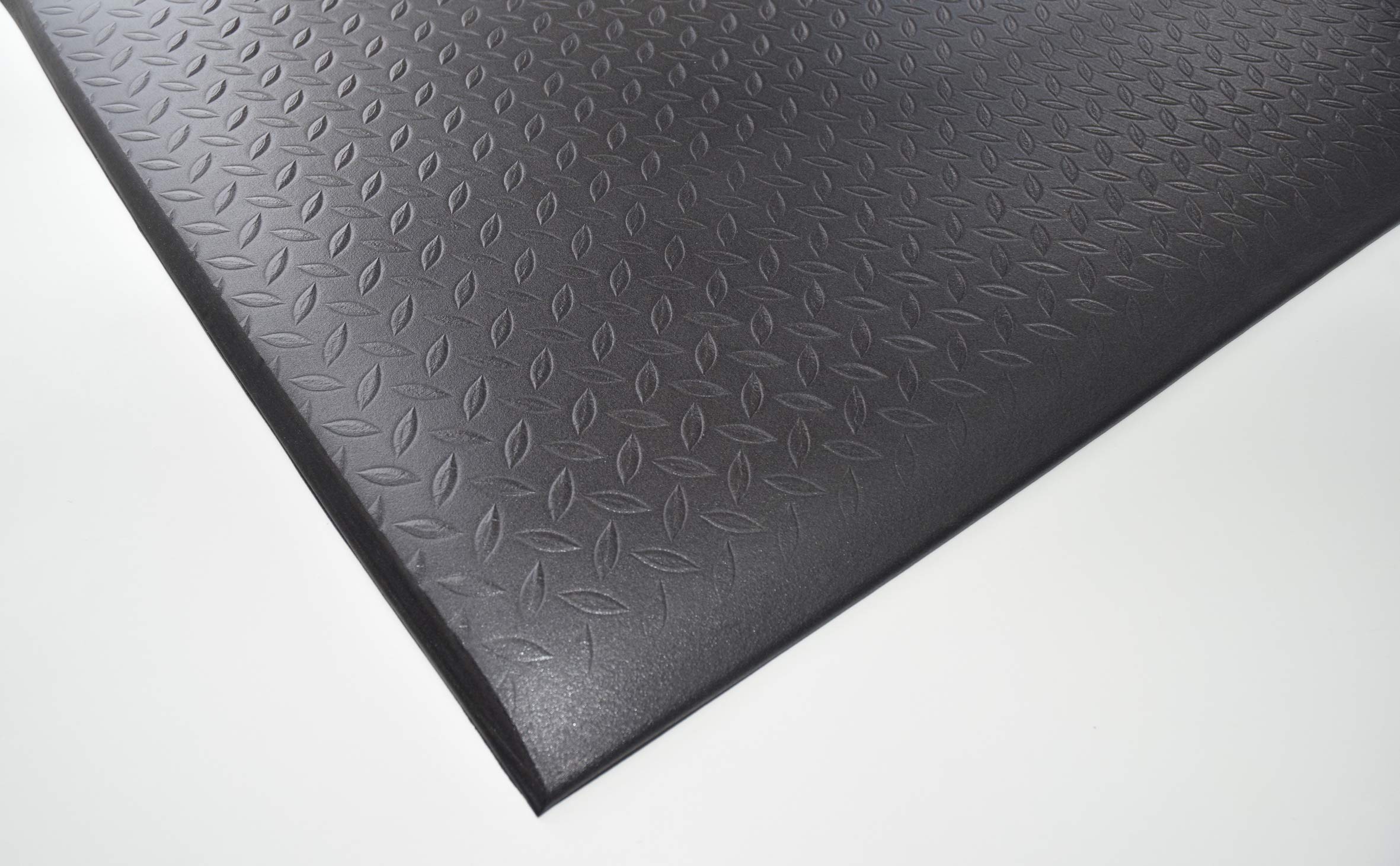 SOFT STEP Ergo | Anti-Ermüdungsmatte | PROFI Komfort Arbeitsplatzmatte Rautenmuster | 100% Vinylschaum | 13mm hoch (60cm x 120cm, schwarz)