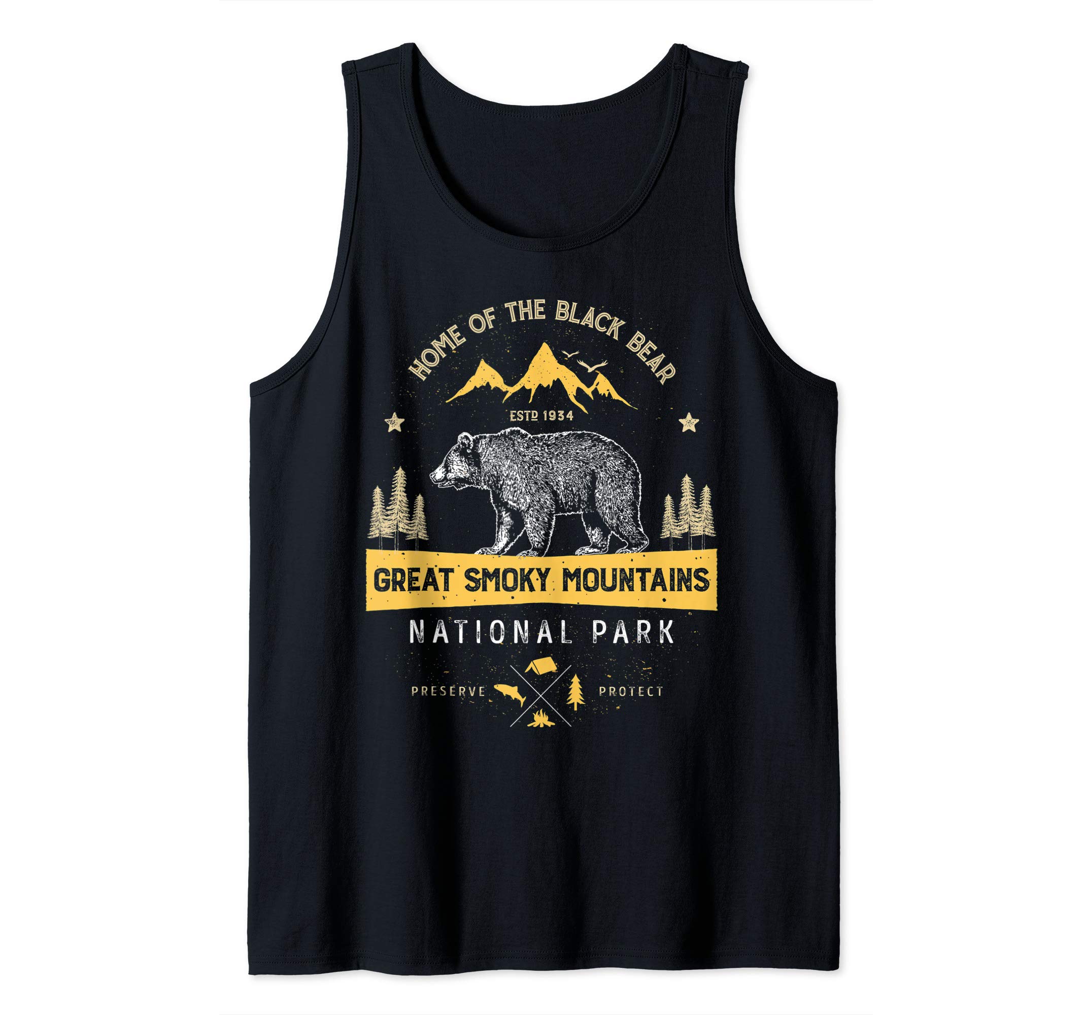 Great Smoky Mountains National Park Vintage Bear Gifts Men Tank Top