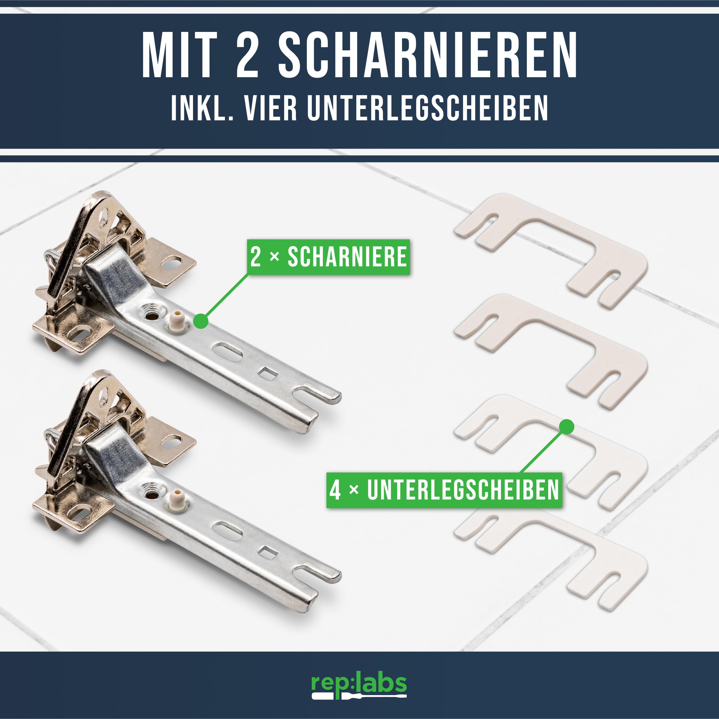 Türscharnier Set Kühlschrank kompatibel/Ersatz für 268698/00268698 Scharniere für Kühlschrank & Gefrierschrank von Bosch, Siemens, Constructa, Neff, Balay